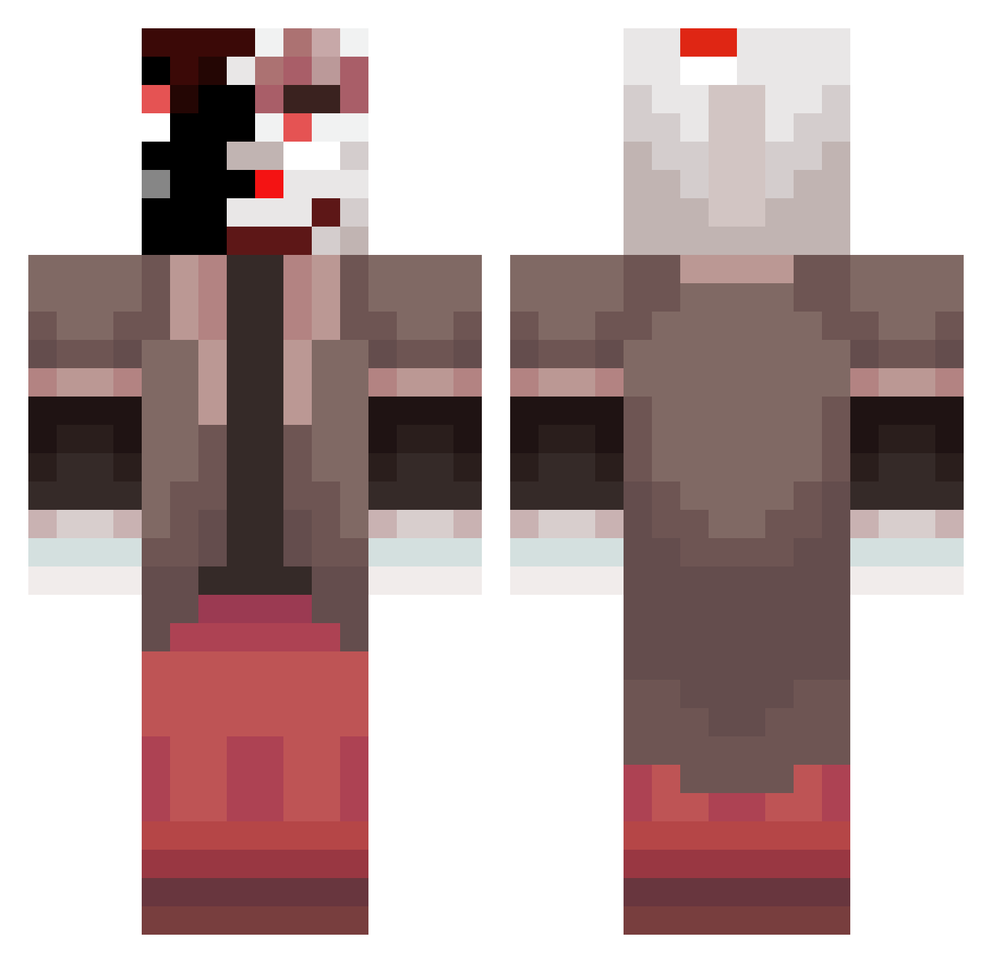 AN3MO1A Minecraft skin, front and back view