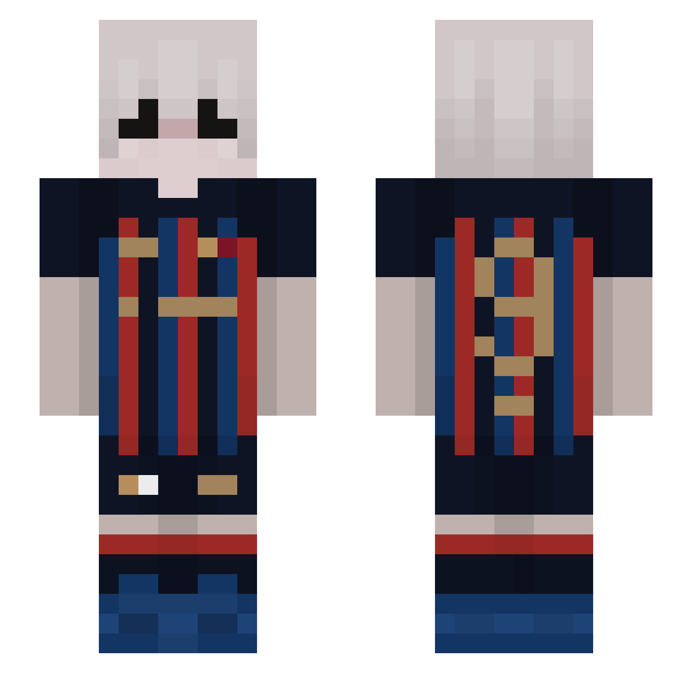 MaxAFK Minecraft skin, front and back view