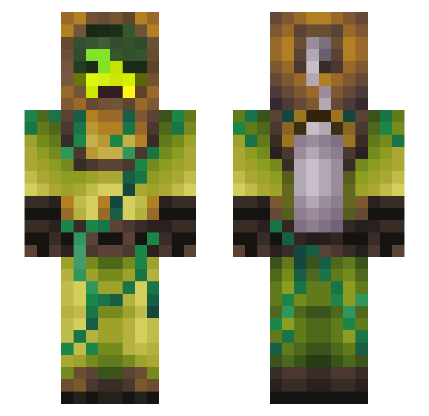 Spizy Minecraft skin, front and back view