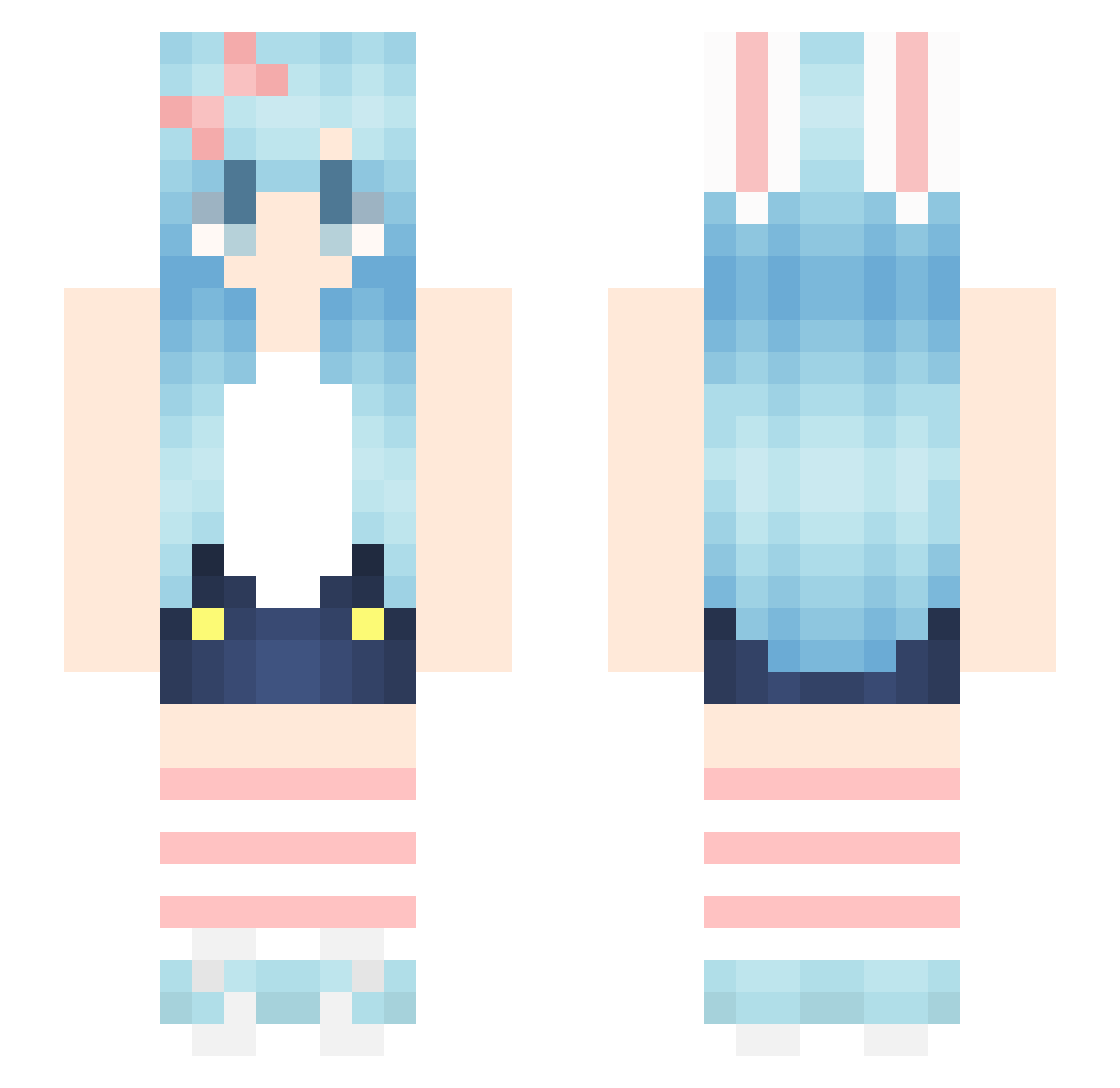lack_adaisical Minecraft skin, front and back view