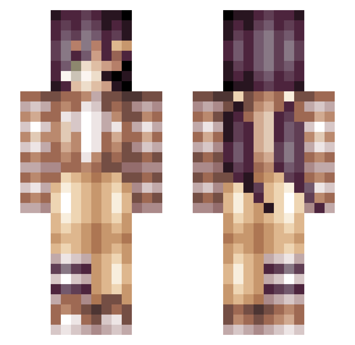 anyoliam Minecraft skin, front and back view