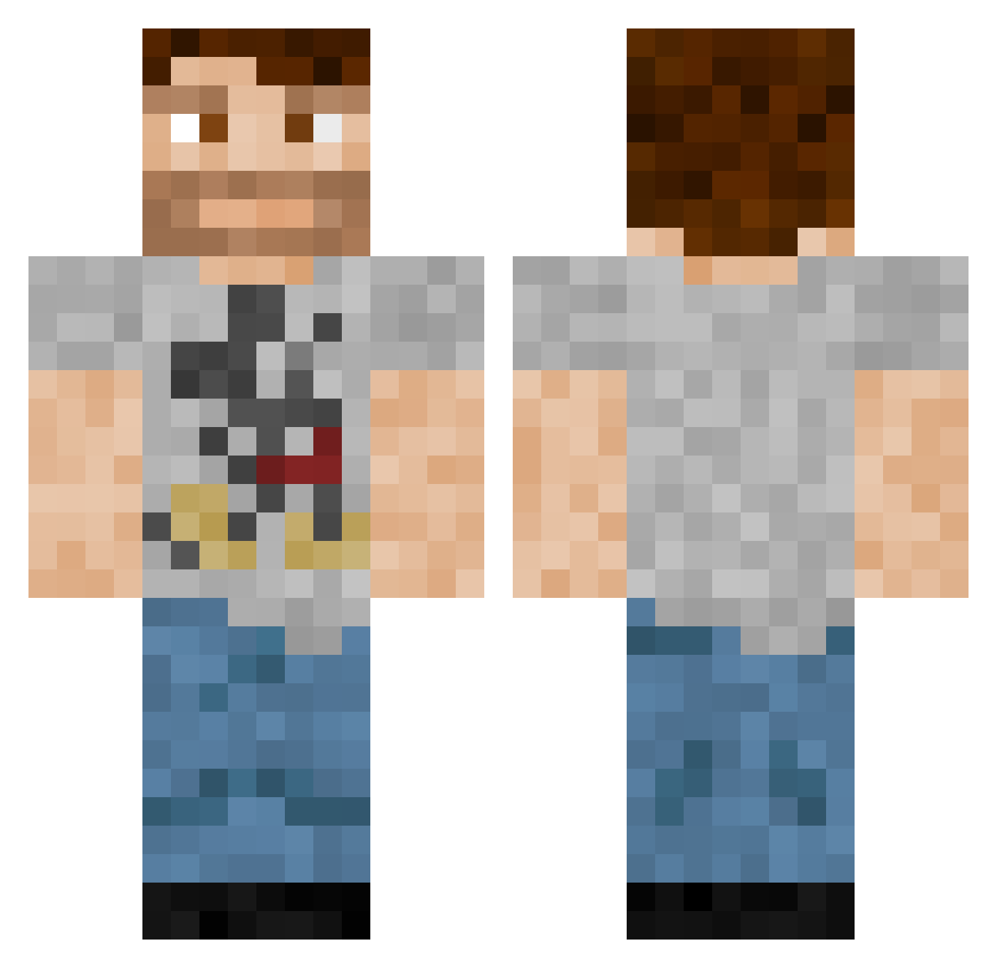 Steven Minecraft skin, front and back view
