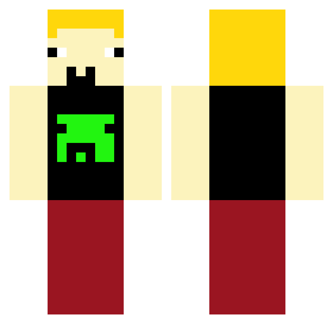 NANNIEeiei Minecraft skin, front and back view