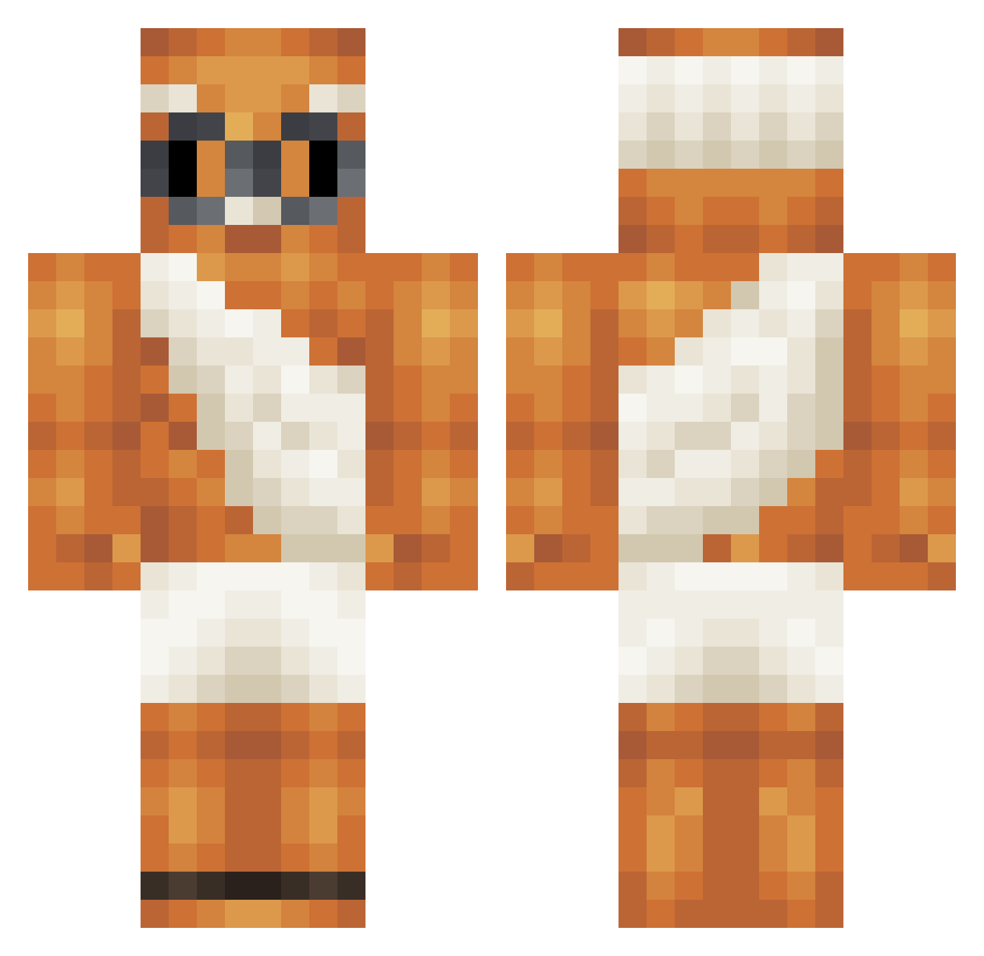 Mahatma Minecraft skin, front and back view