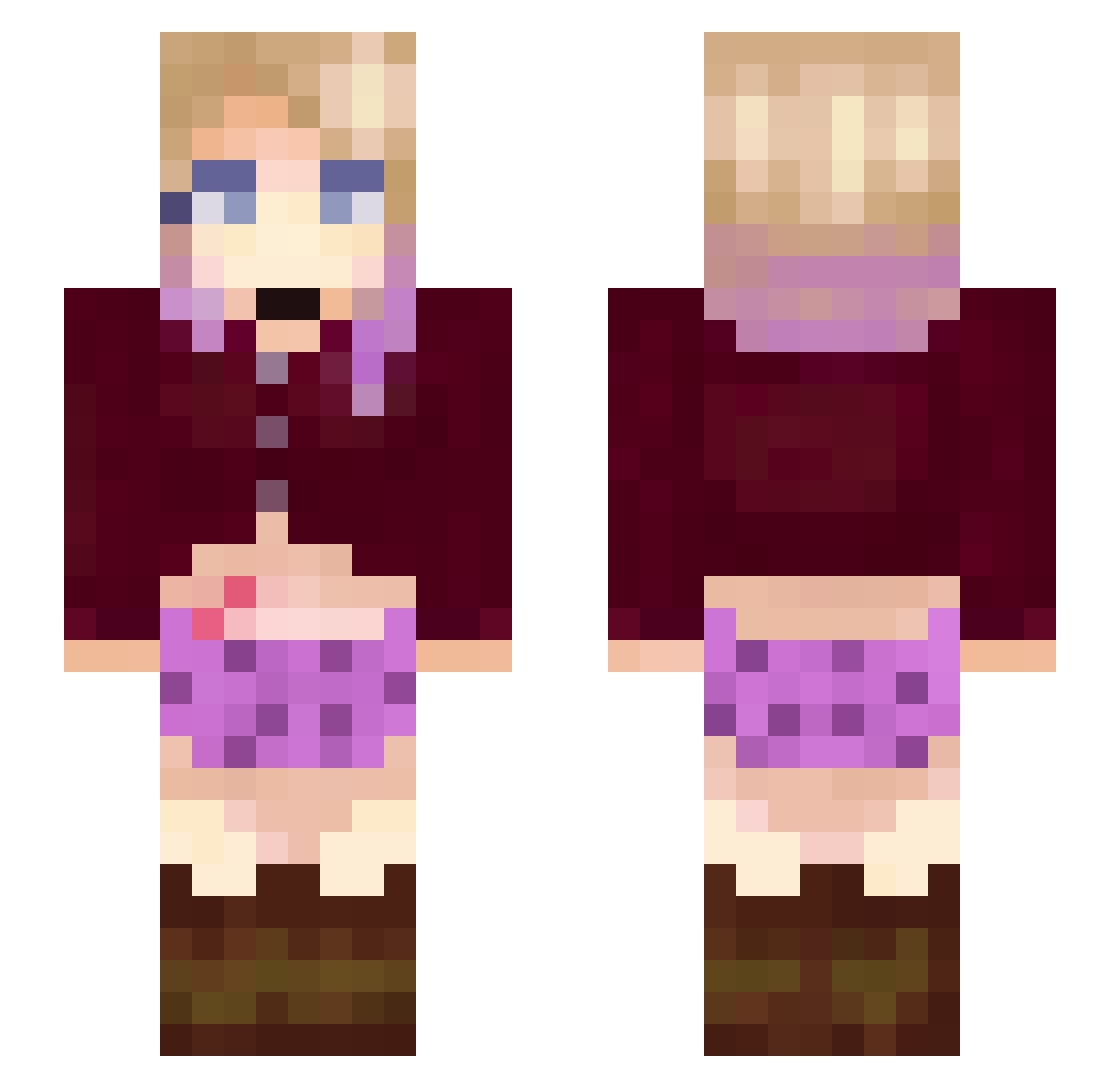 SorasCorpse Minecraft skin, front and back view