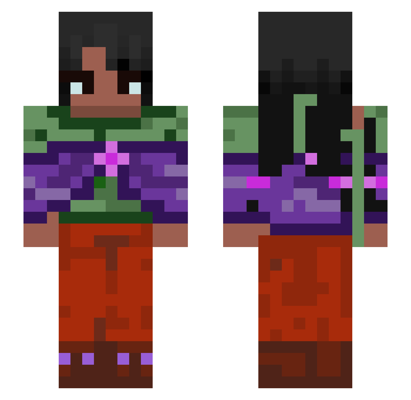 gwenette Minecraft skin, front and back view