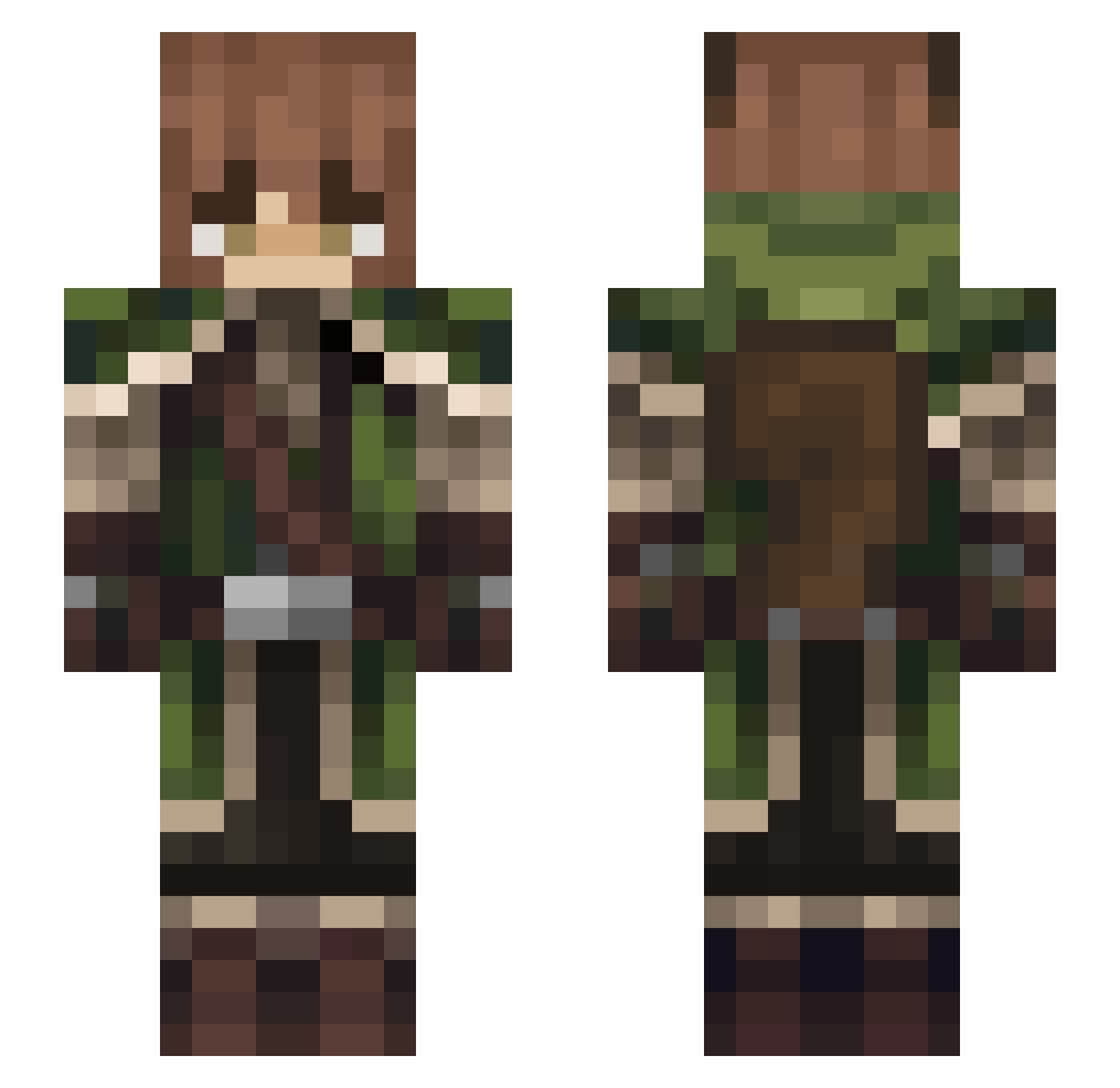 AppleJacey Minecraft skin, front and back view