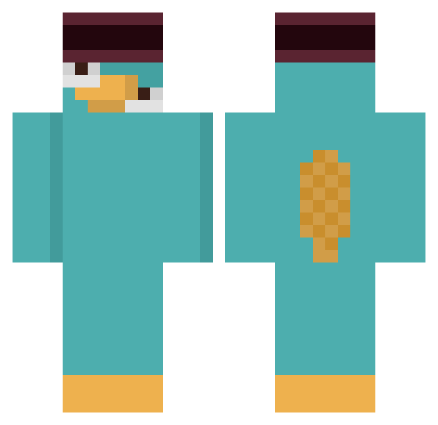Gape3470 Minecraft skin, front and back view