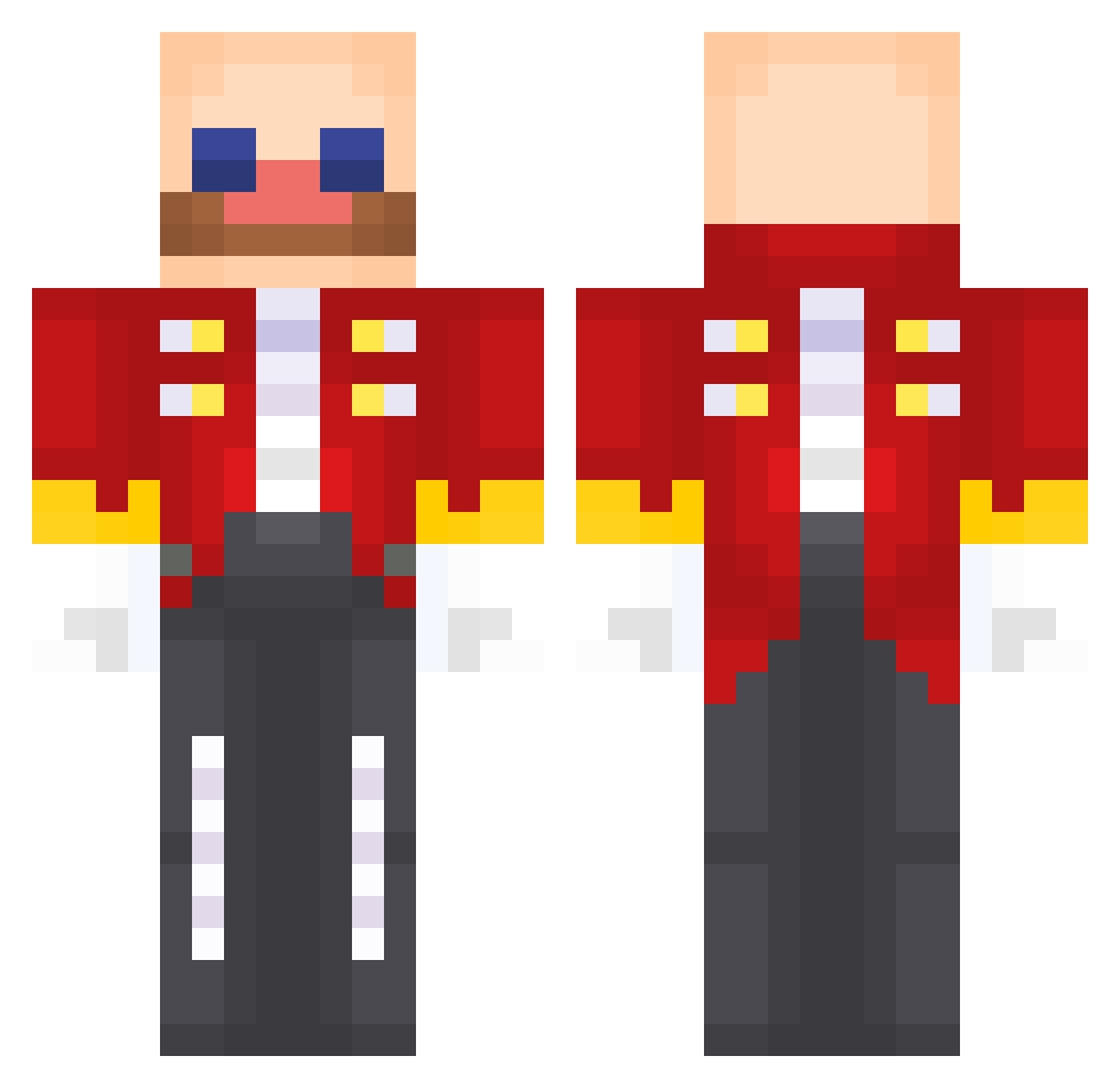 bucketmaster47 Minecraft skin, front and back view