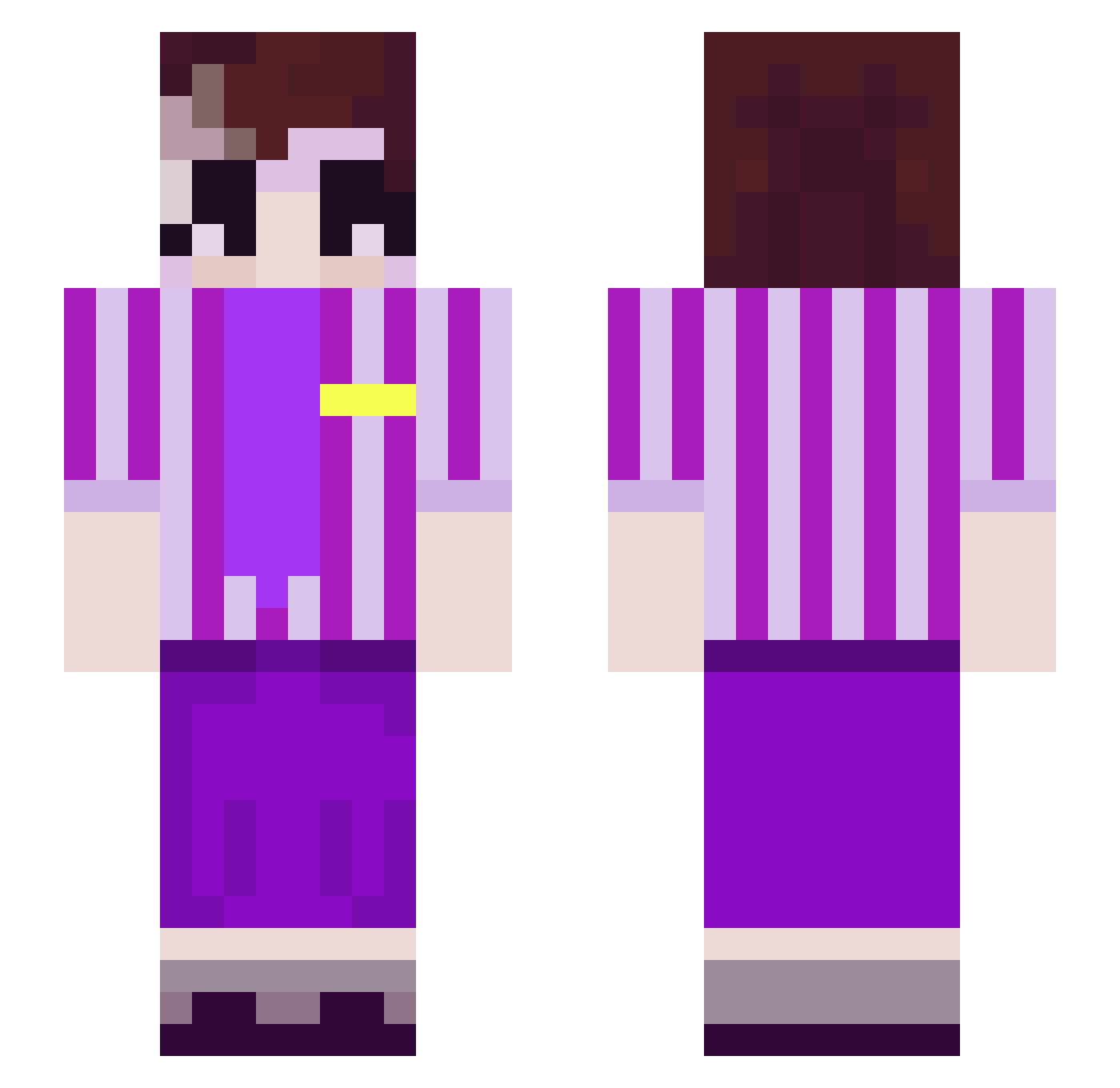 Jane5621 Minecraft skin, front and back view
