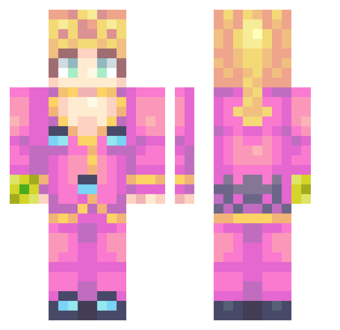 DaytimeNest534 Minecraft skin, front and back view