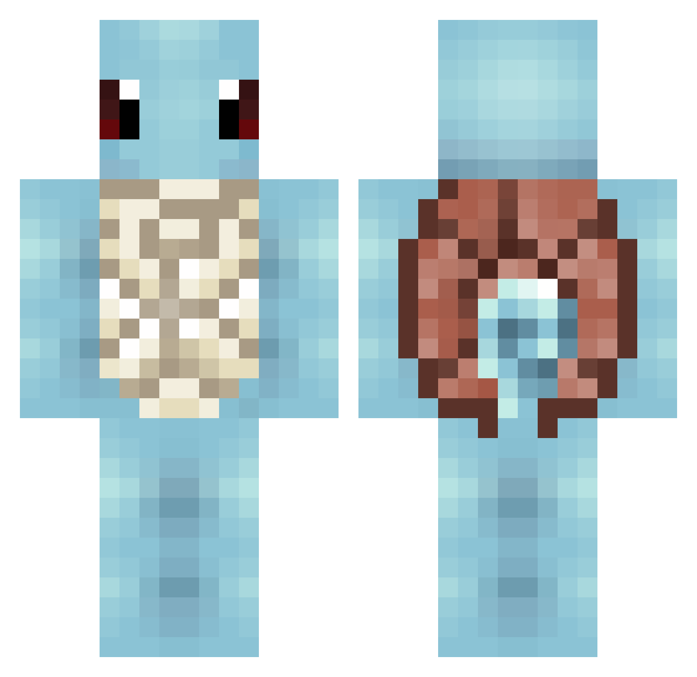 Zaoks Minecraft skin, front and back view