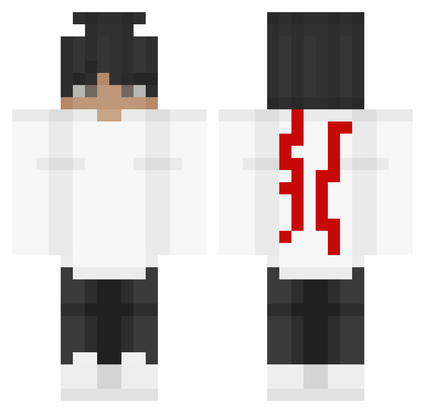 SheLuvvSosa Minecraft skin, front and back view