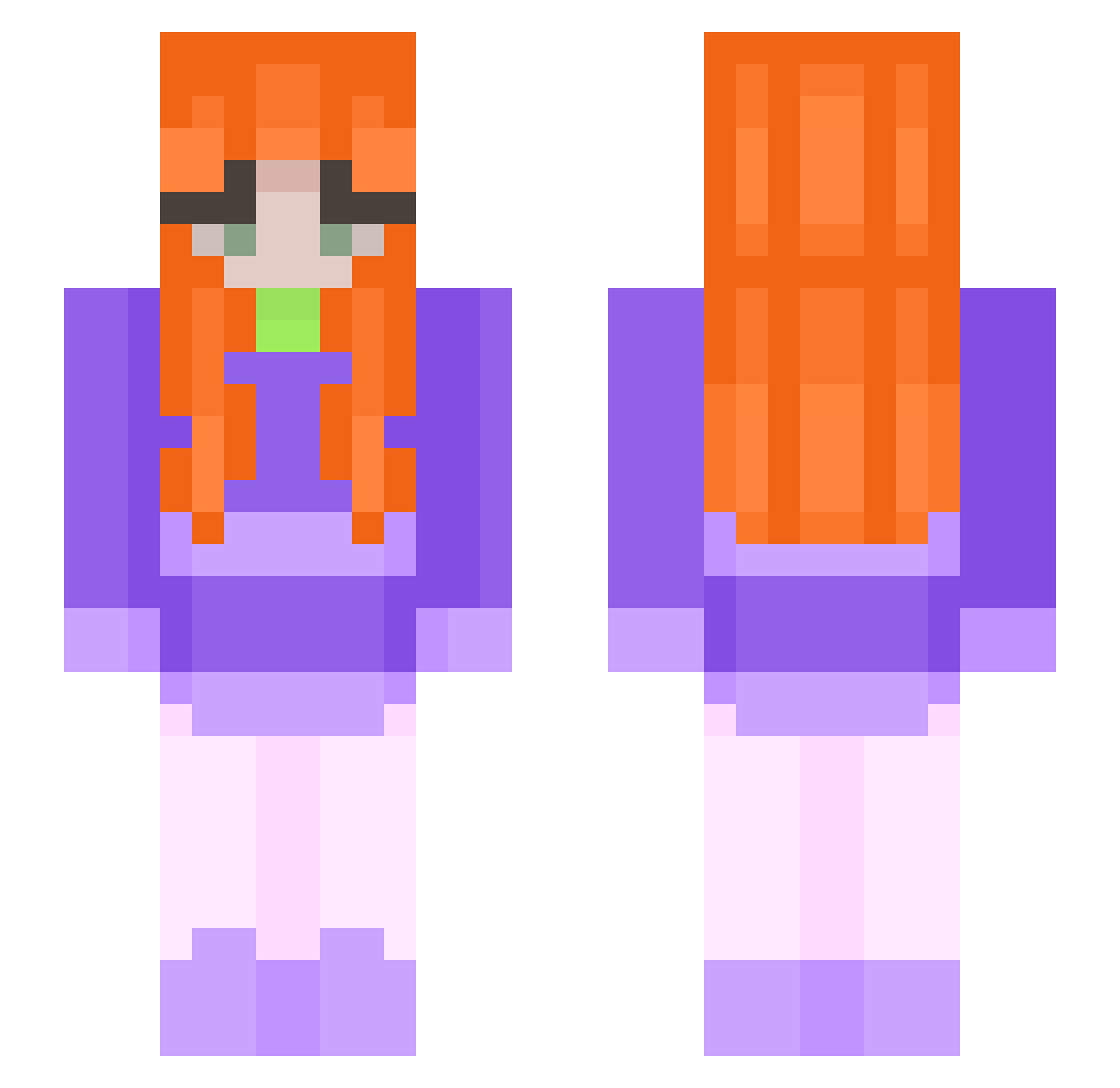 loliou Minecraft skin, front and back view