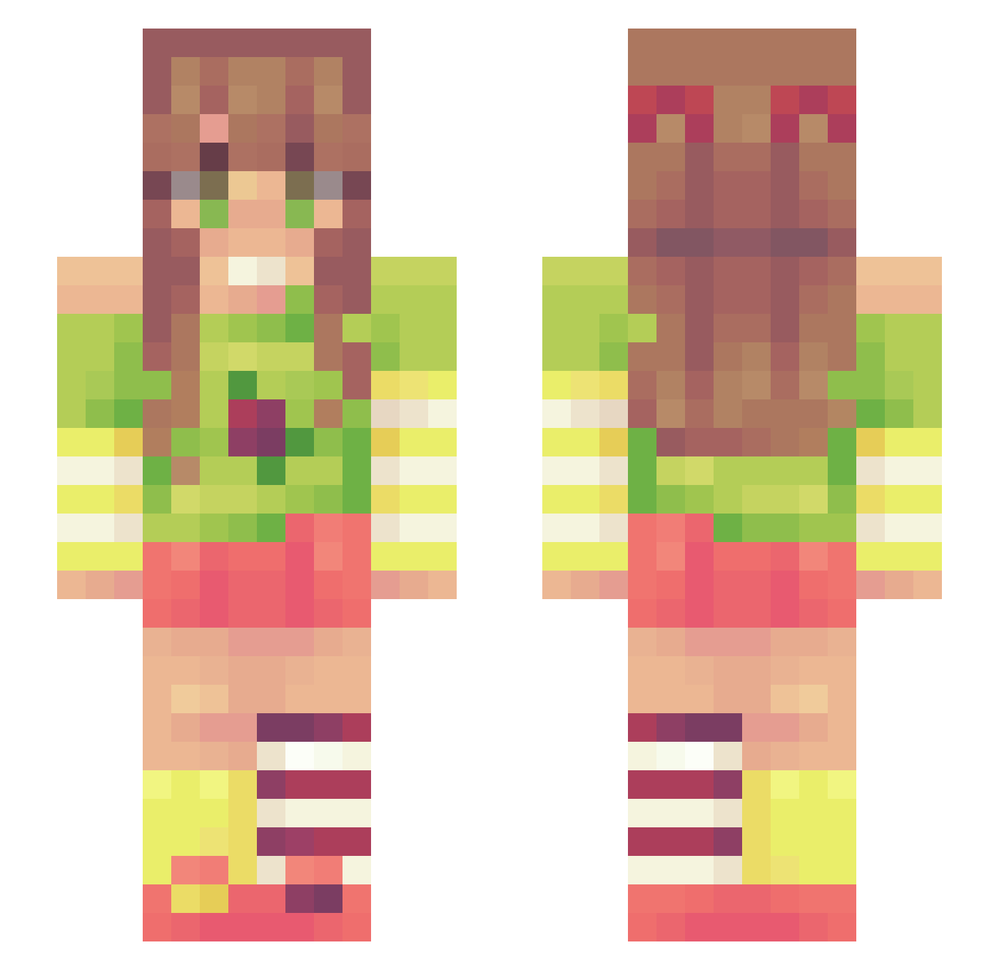 ggrazy Minecraft skin, front and back view