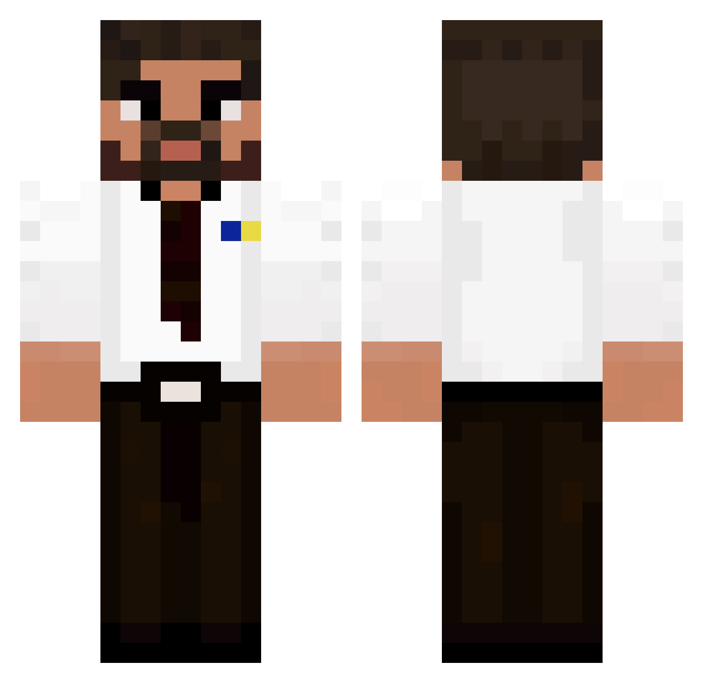 ieatass1 Minecraft skin, front and back view