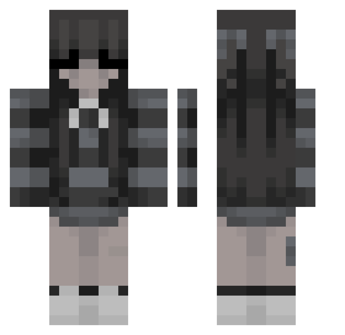 tekuarichikitofu Minecraft skin, front and back view