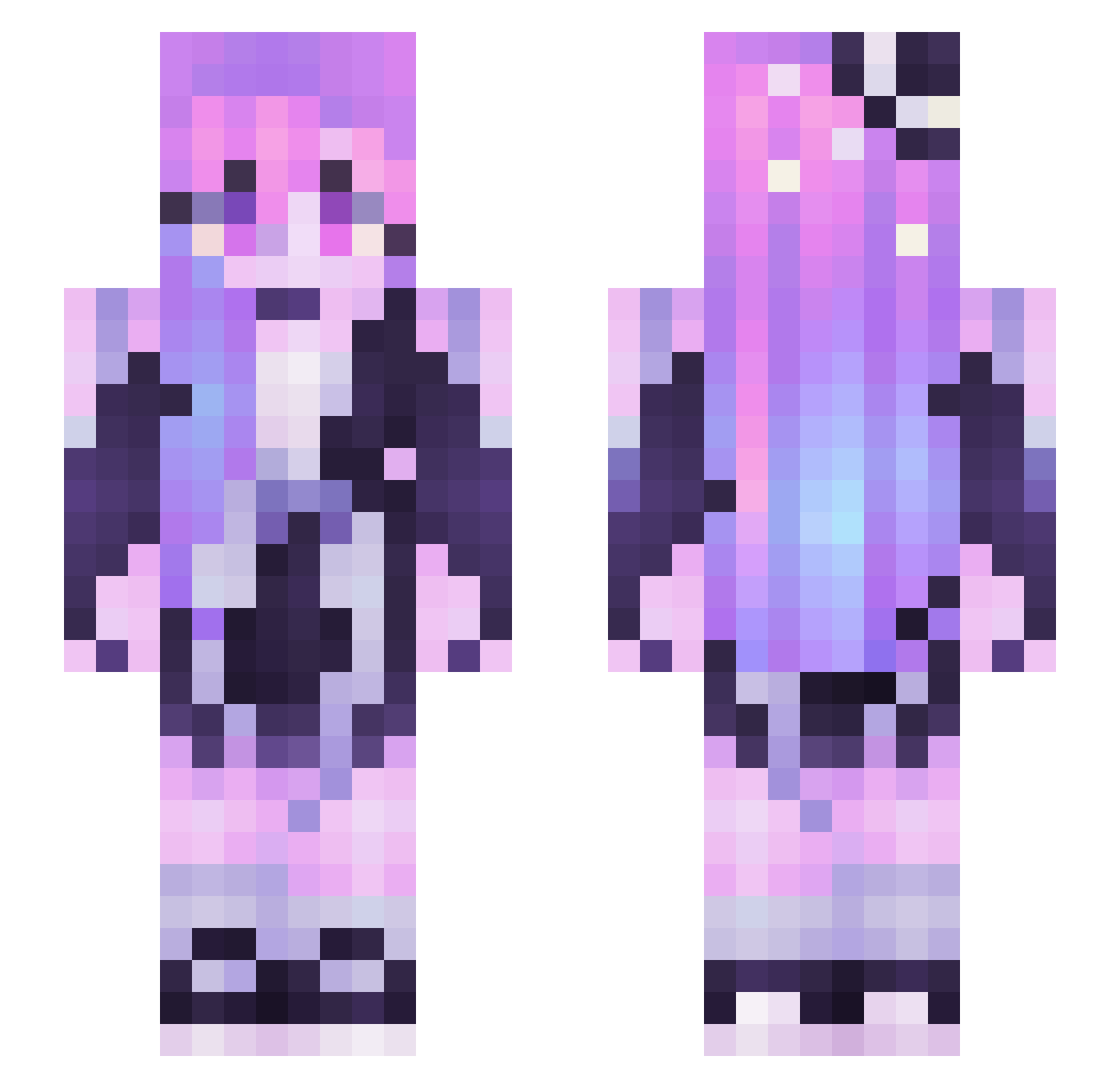 ZeRO2787 Minecraft skin, front and back view