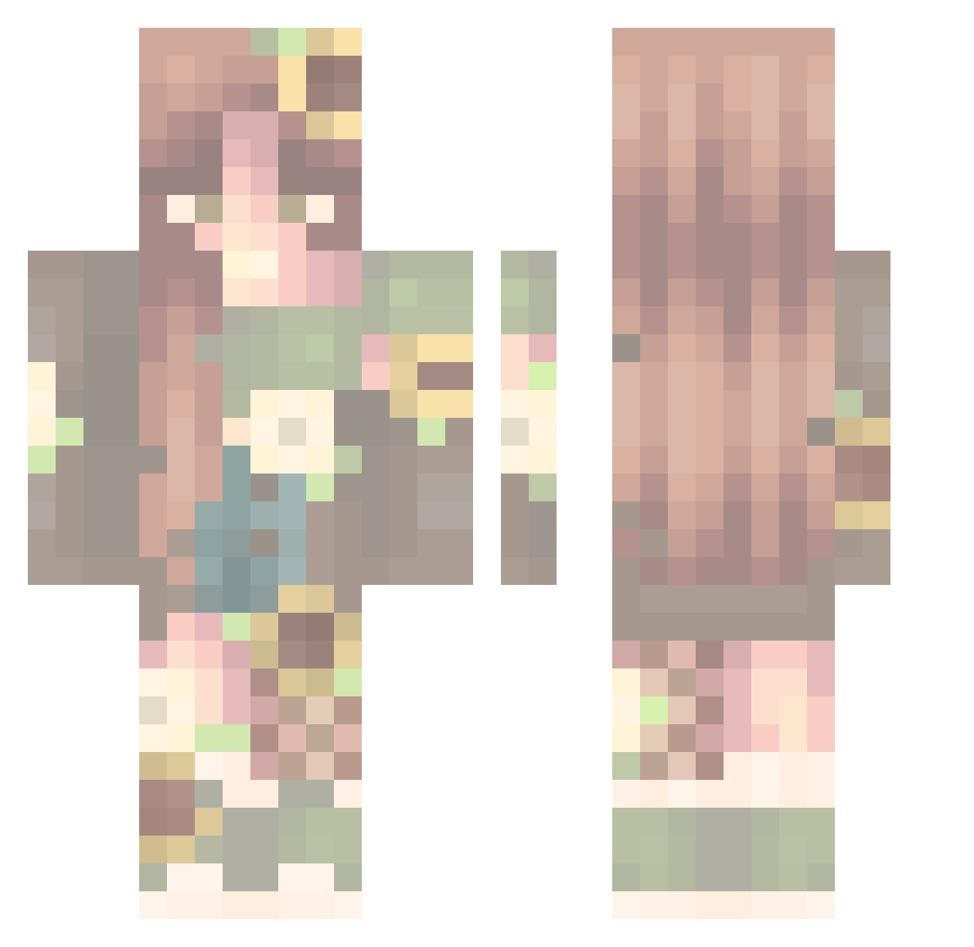 ShadowGodess2 Minecraft skin, front and back view