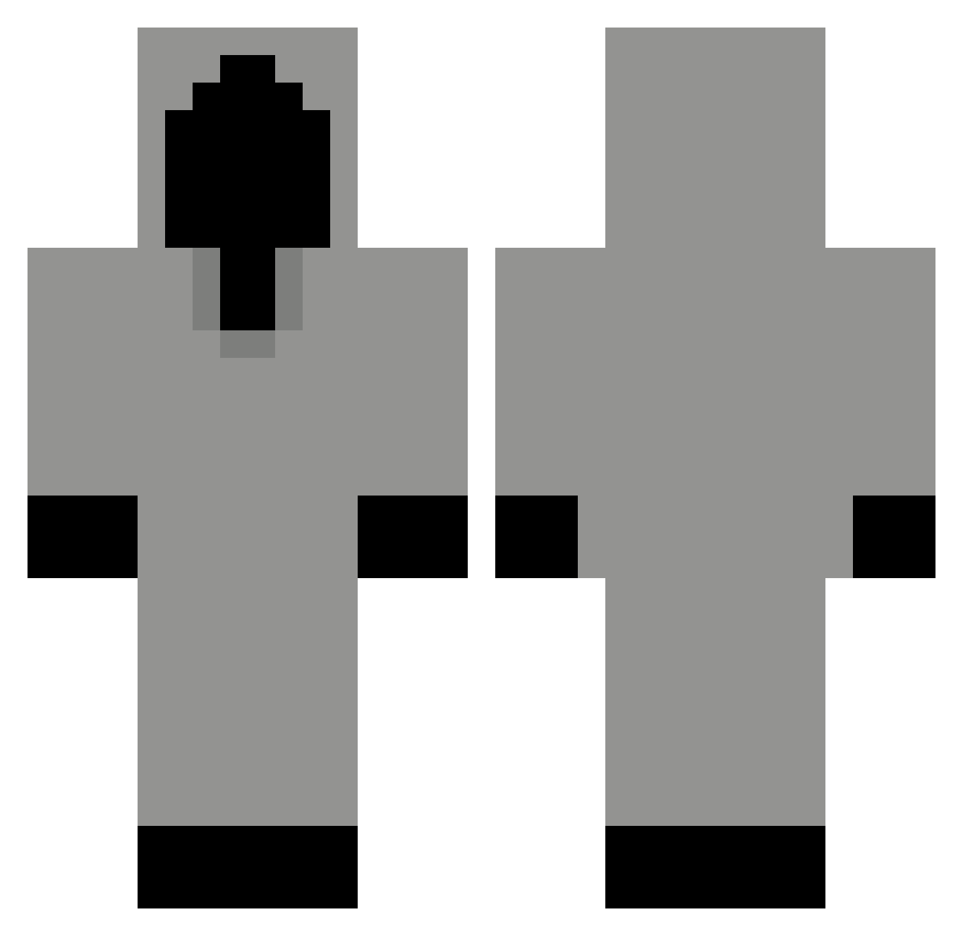 1enox Minecraft skin, front and back view