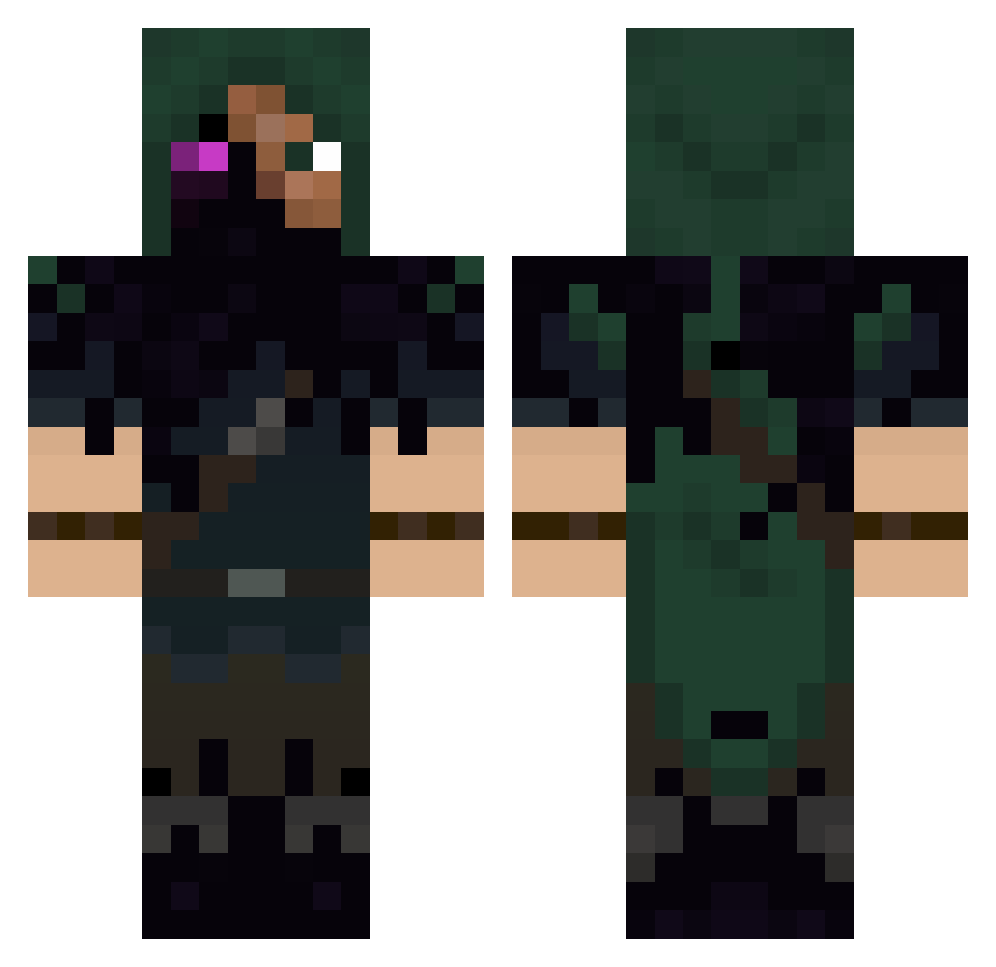 hoppet Minecraft skin, front and back view