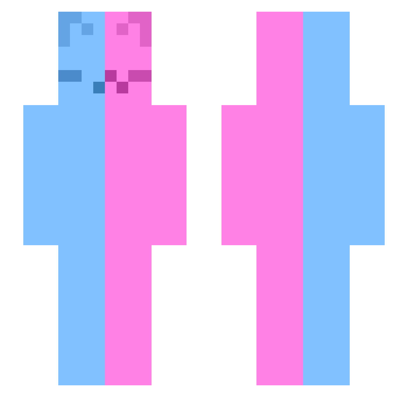 ashhwi Minecraft skin, front and back view