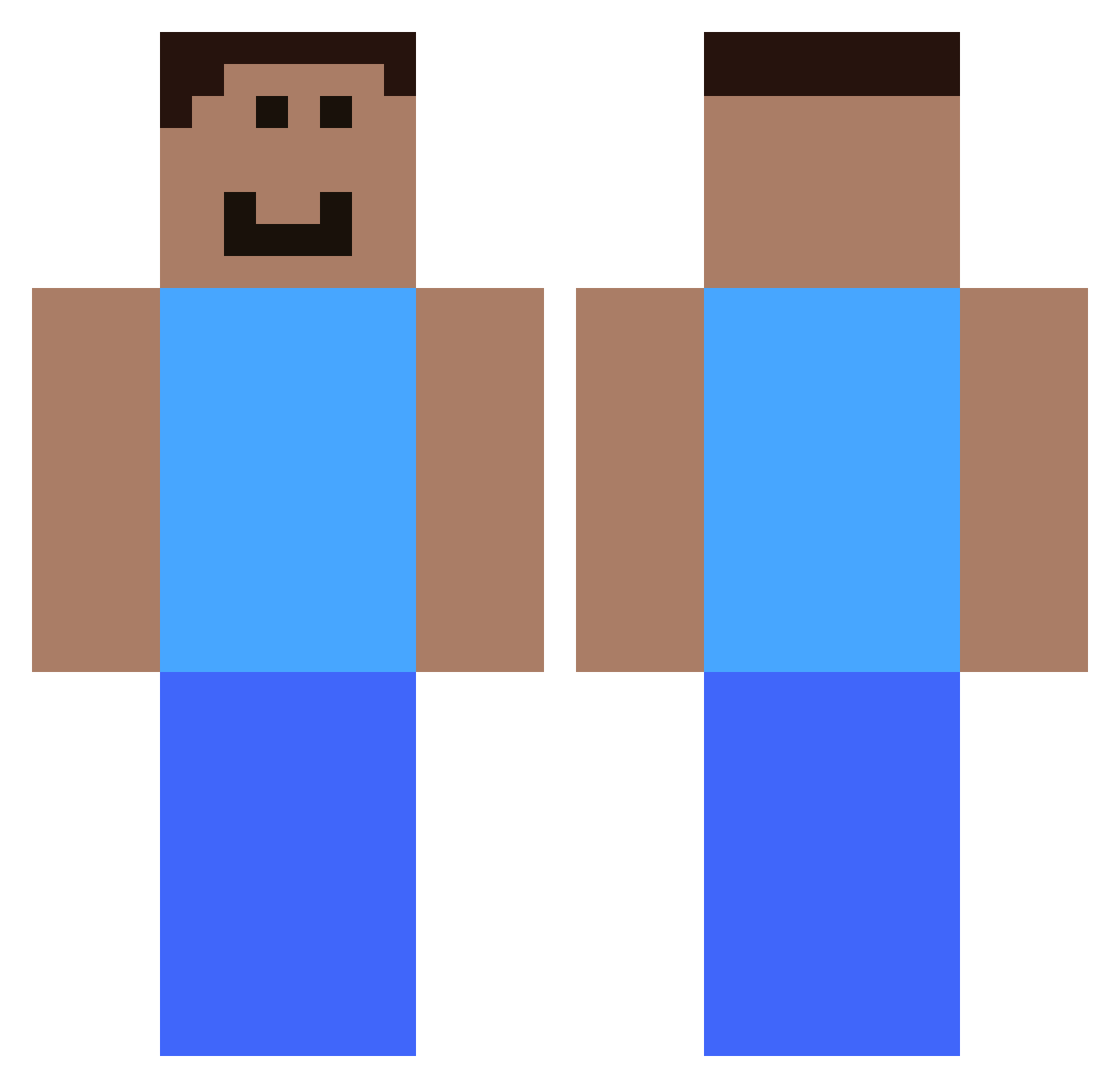 LukaMod Minecraft skin, front and back view