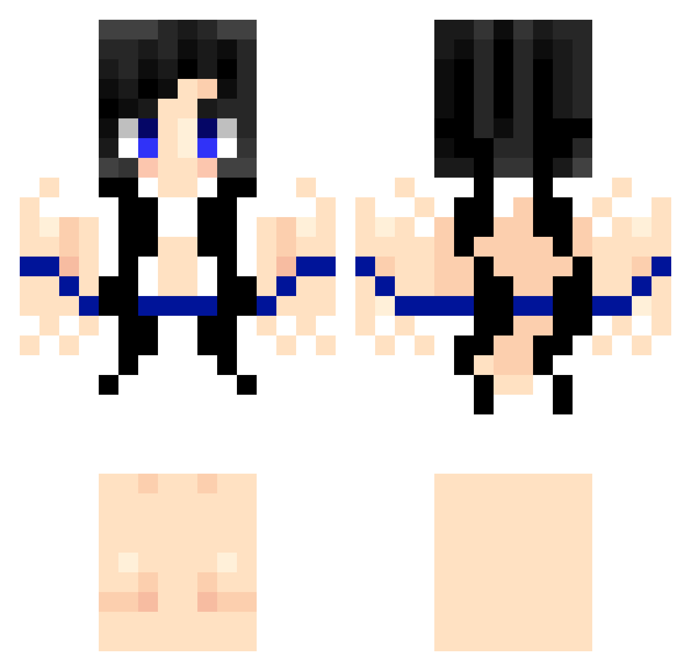 Ceratopsian Minecraft skin, front and back view