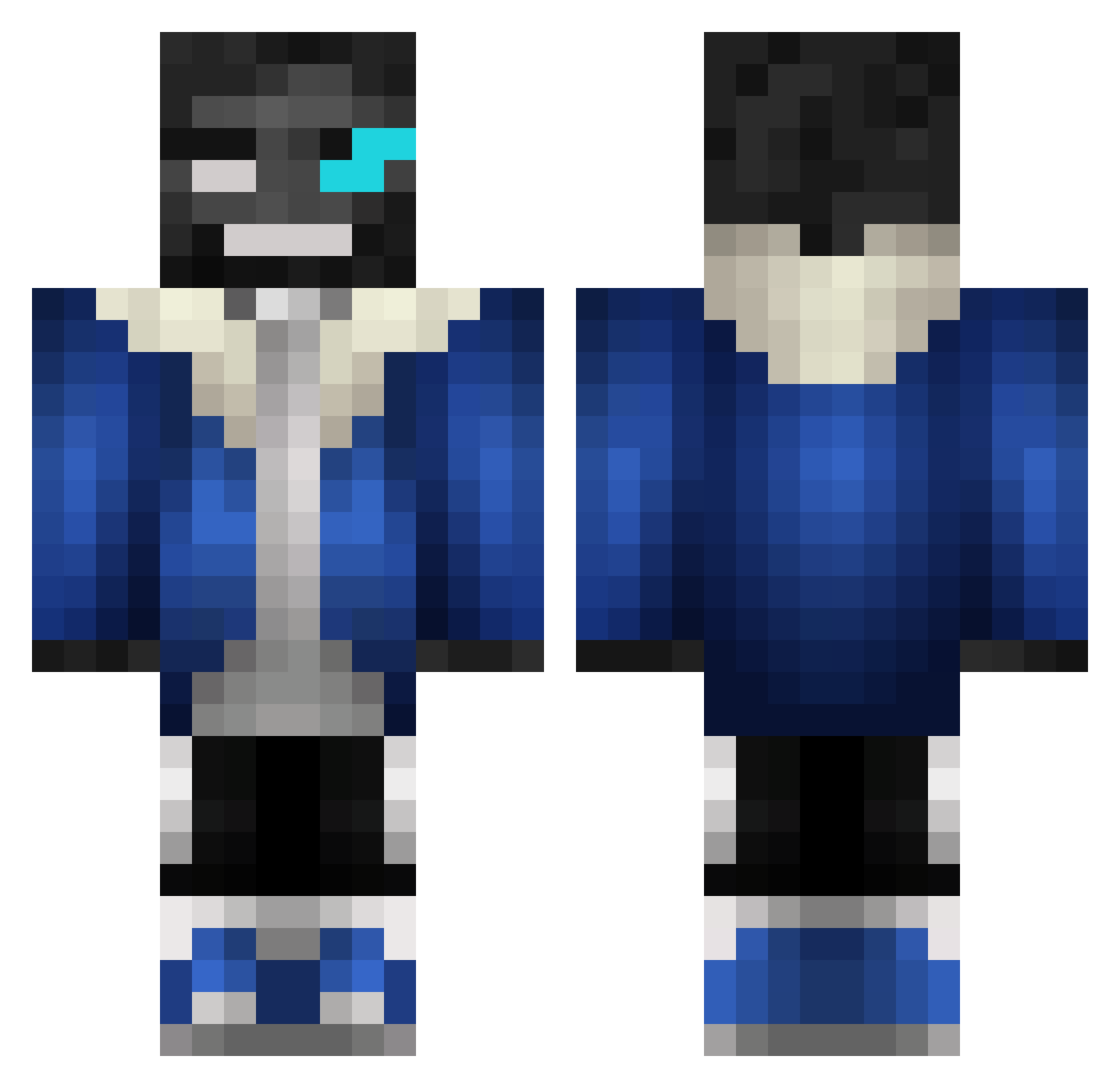 Jalman Minecraft skin, front and back view