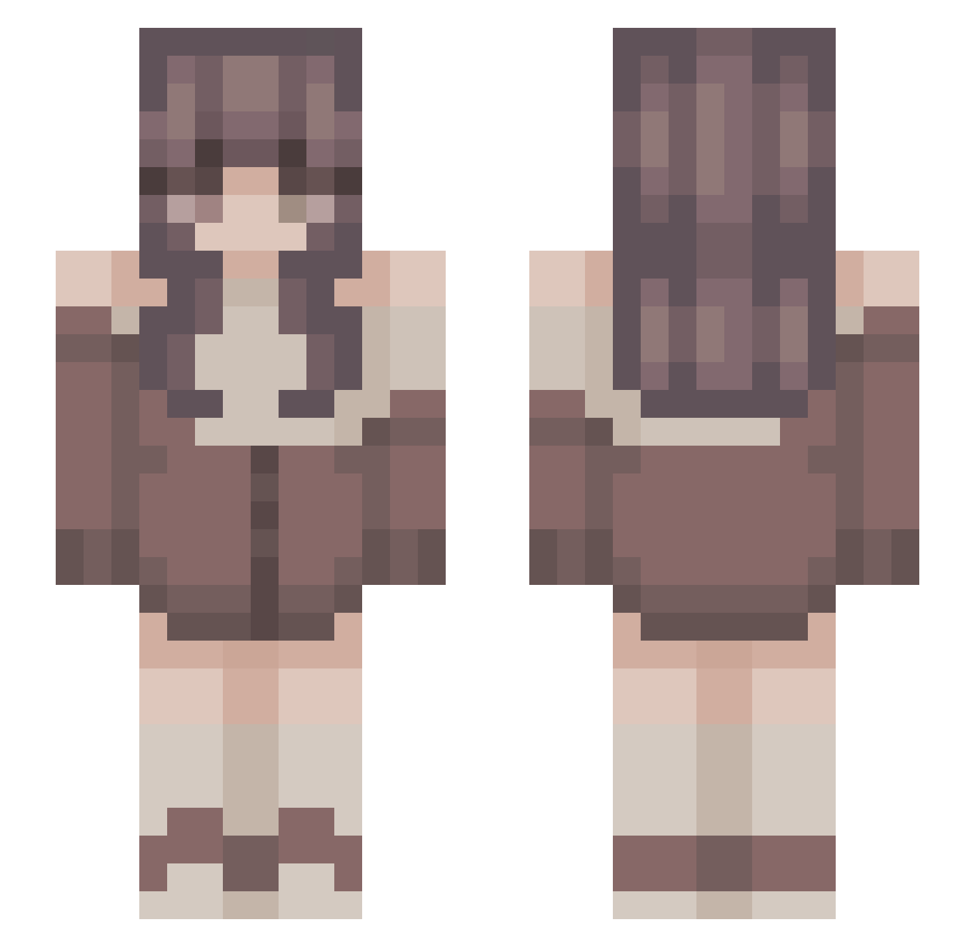 M1STYM00N Minecraft skin, front and back view