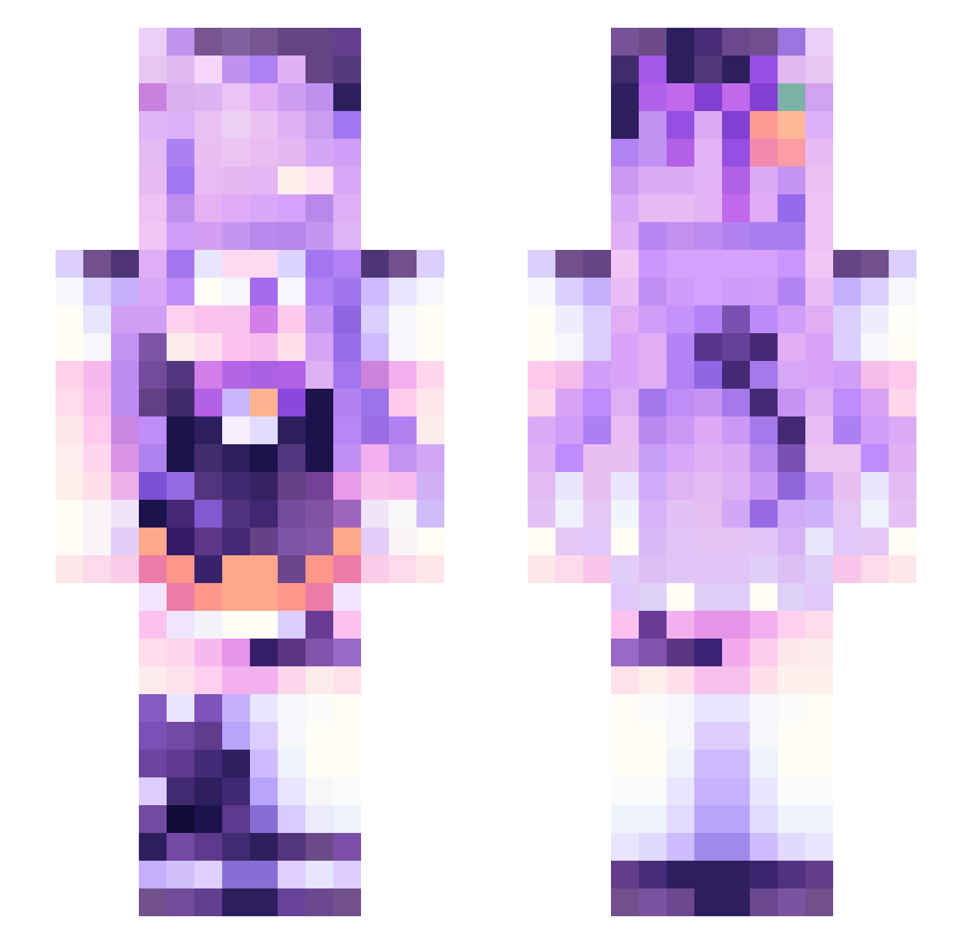 Serialist Minecraft skin, front and back view