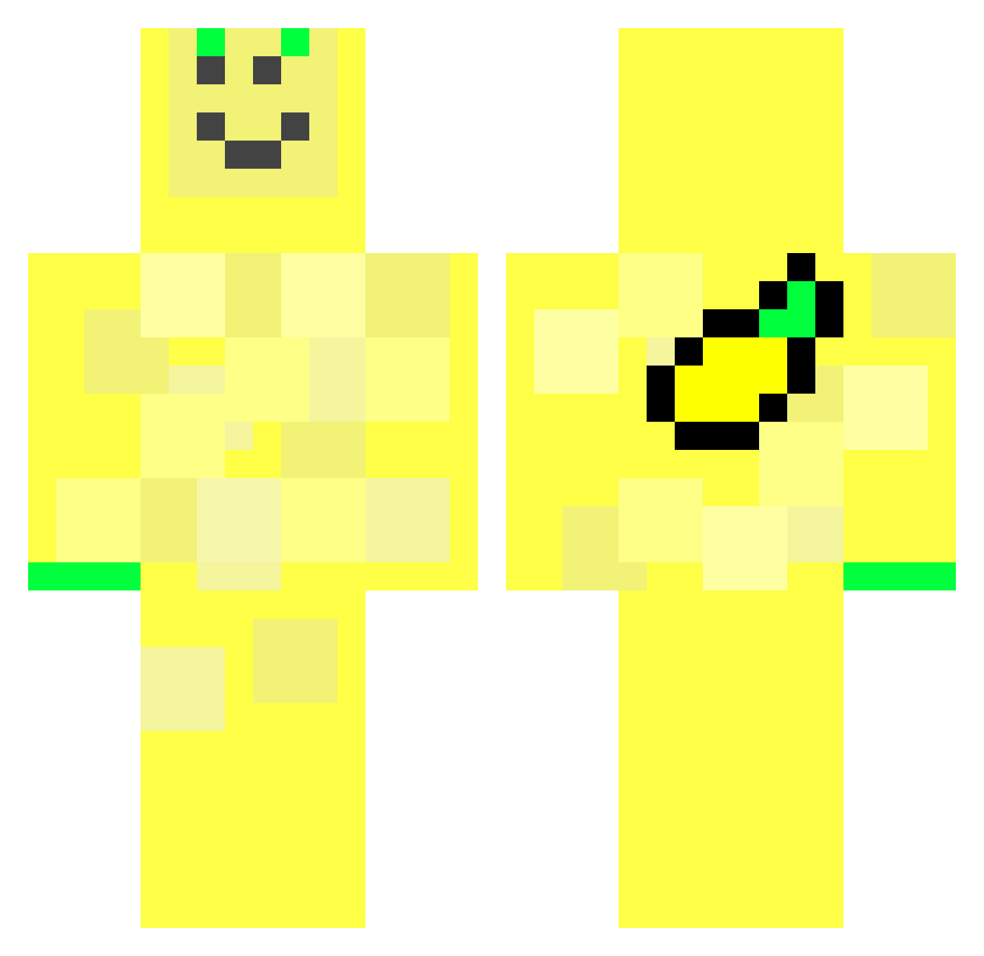 LuminousAurora_ Minecraft skin, front and back view