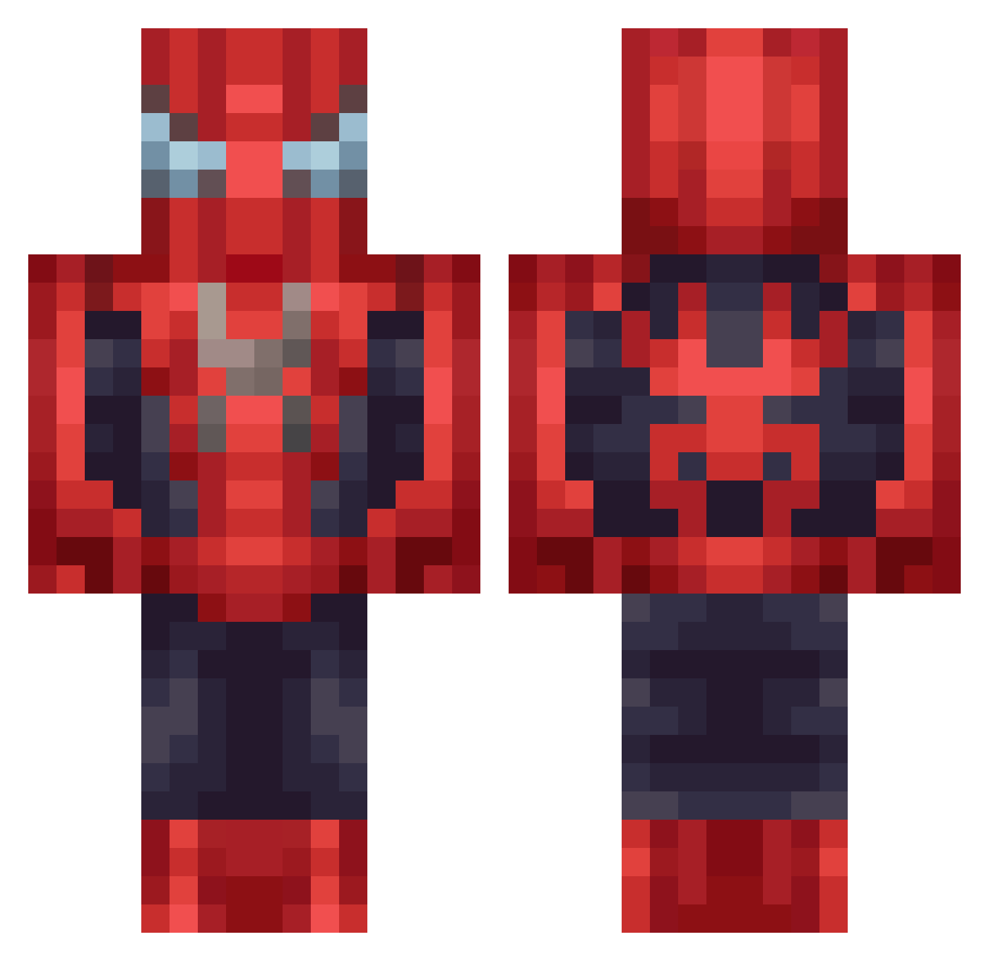 ImFallmel Minecraft skin, front and back view
