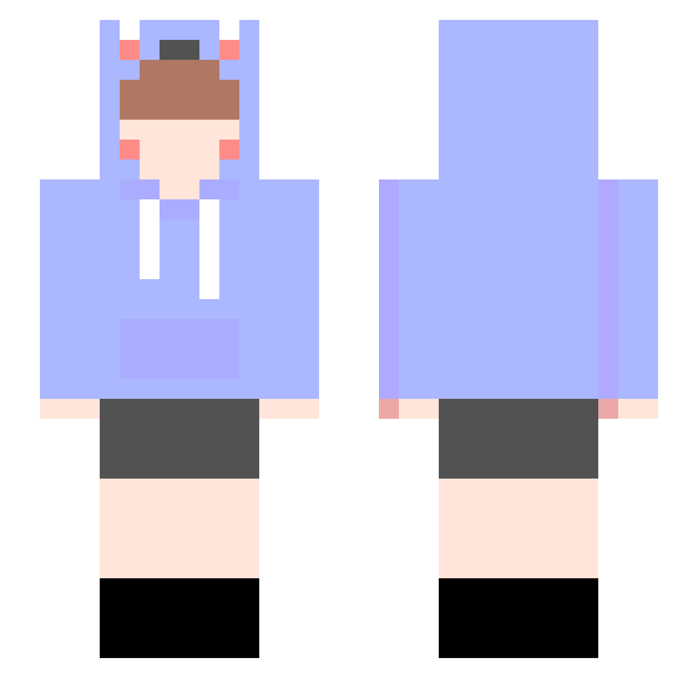 Ja_you Minecraft skin, front and back view