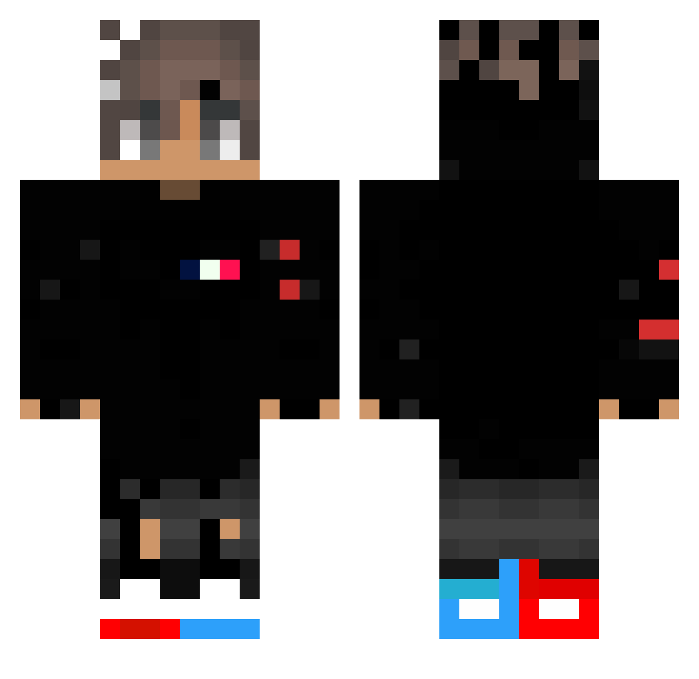 ZeyCrok Minecraft skin, front and back view