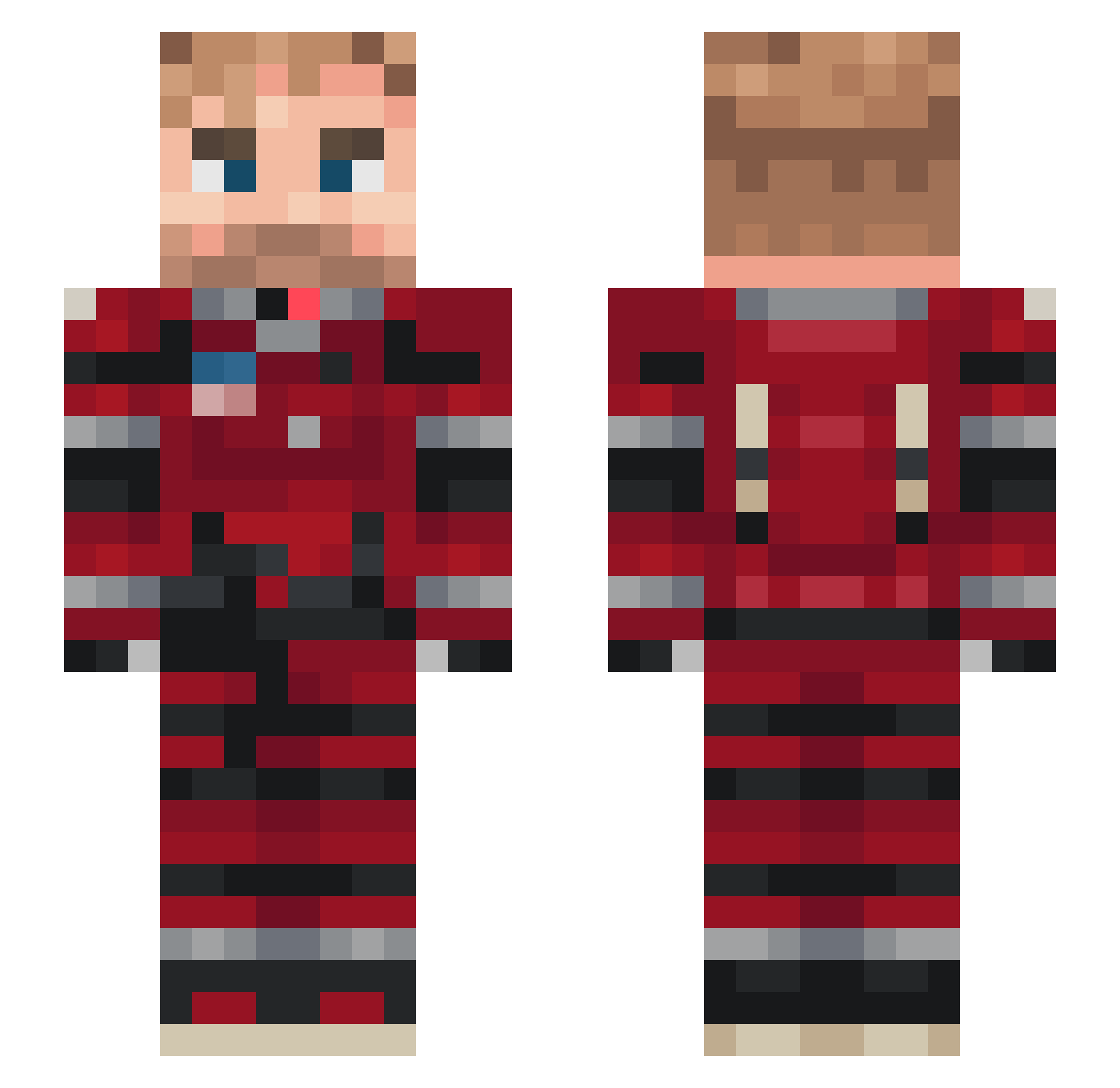 MrLonjas Minecraft skin, front and back view