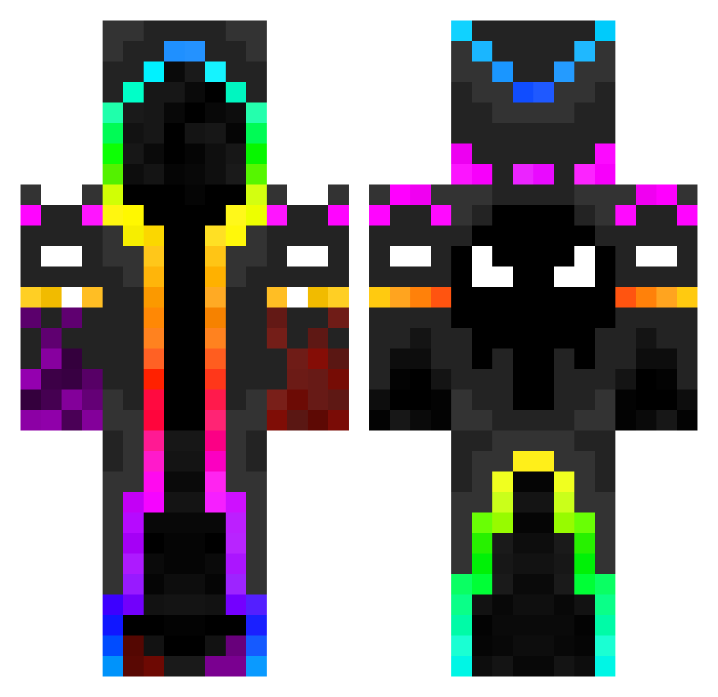 Autorotation Minecraft skin, front and back view
