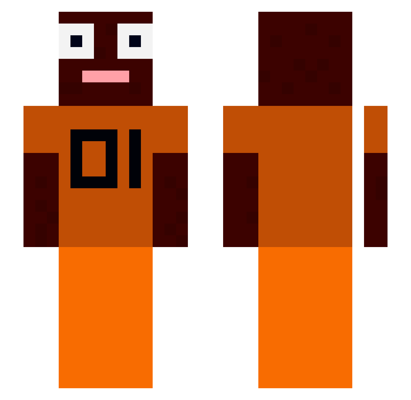 Kohnexs Minecraft skin, front and back view