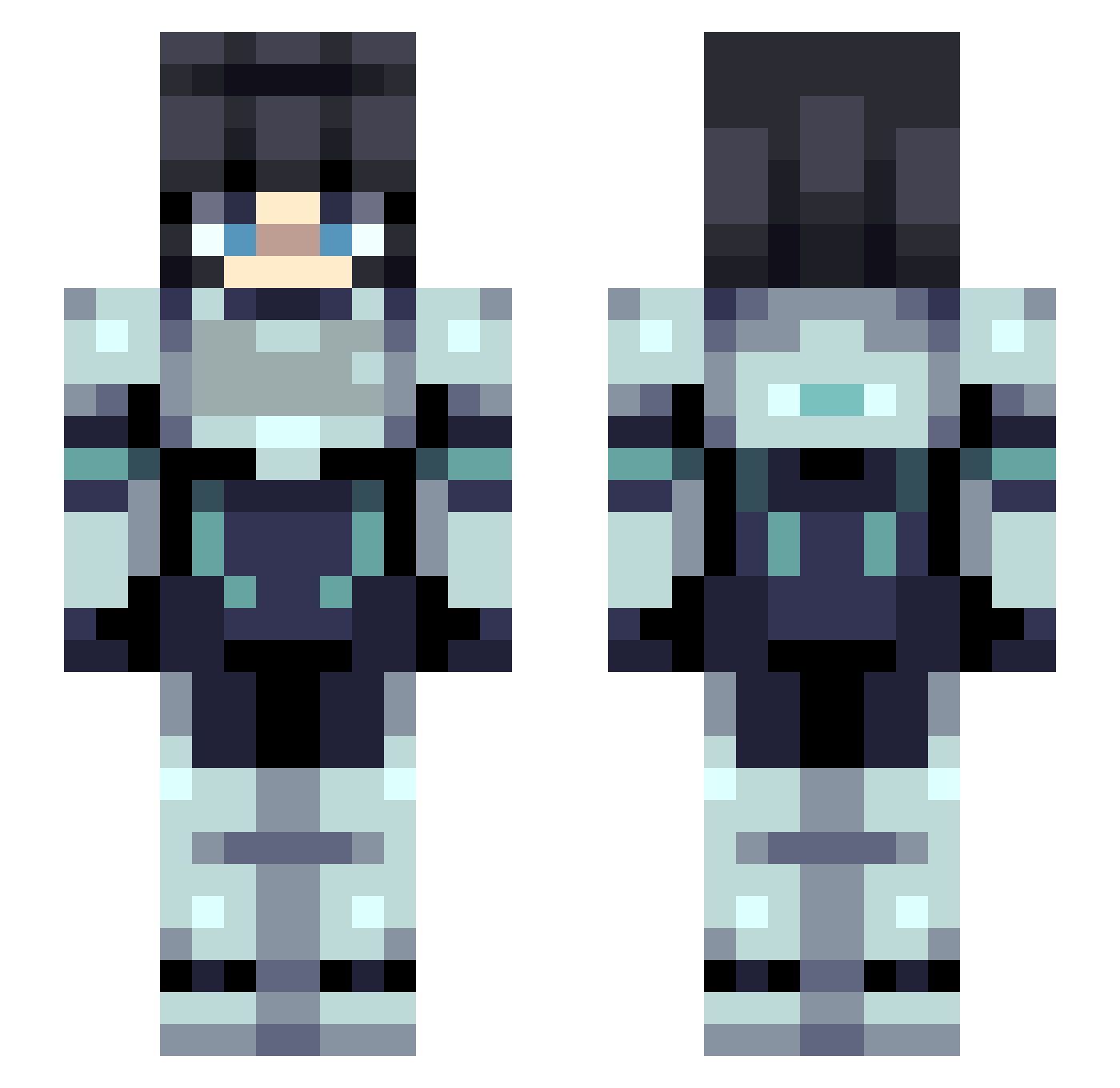 ZoeJacket Minecraft skin, front and back view