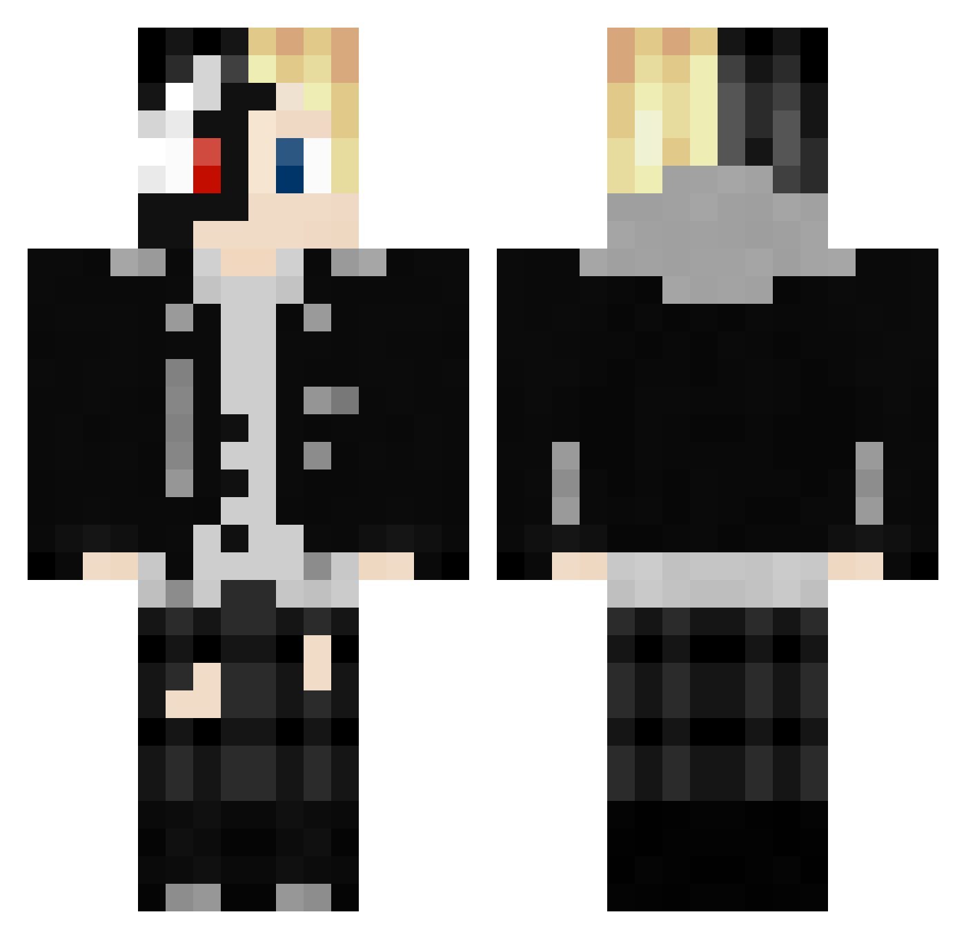 Venomlis Minecraft skin, front and back view