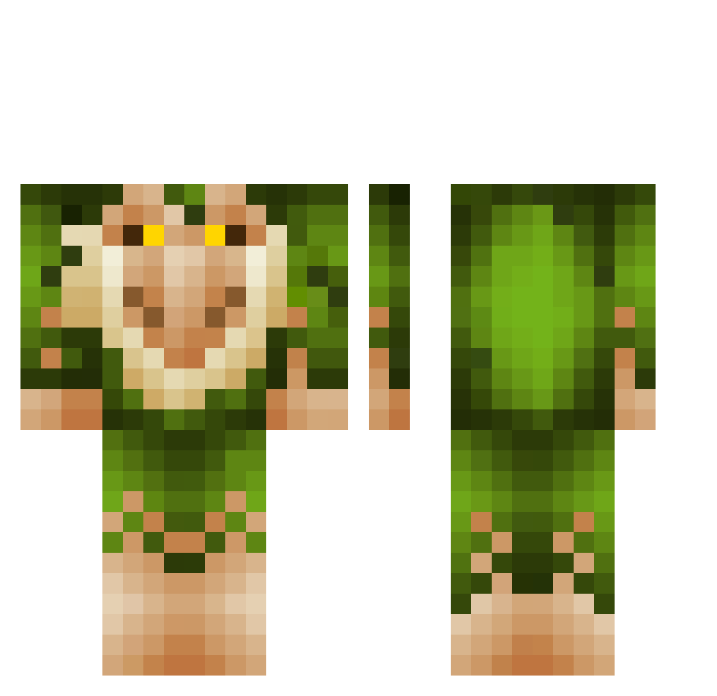 Monhengue Minecraft skin, front and back view