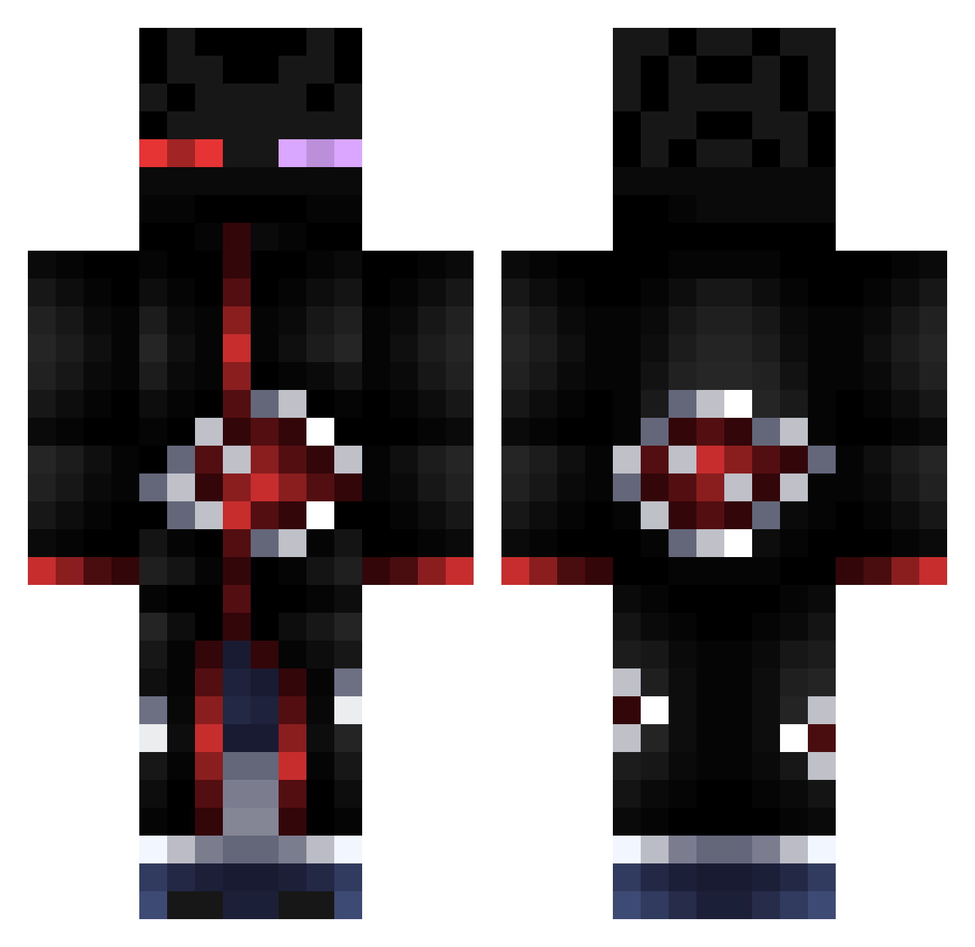 Haidarwow Minecraft skin, front and back view