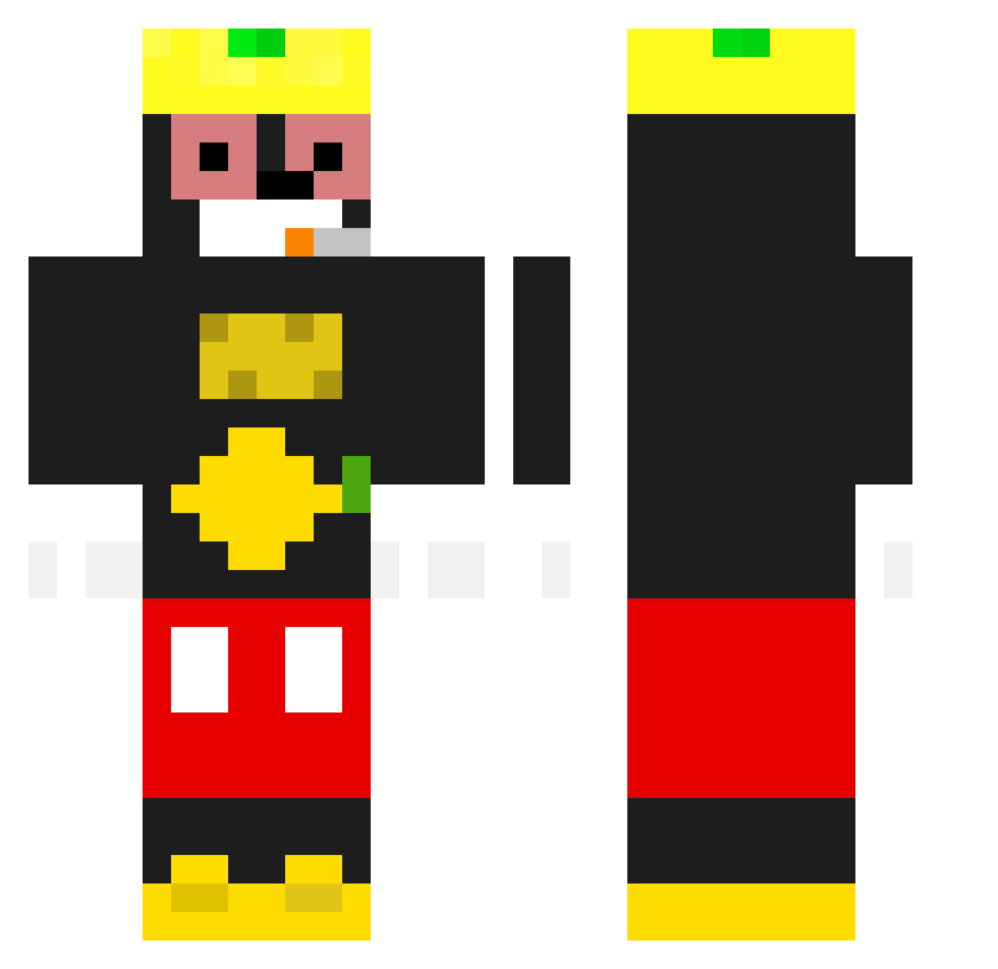 Melluri Minecraft skin, front and back view