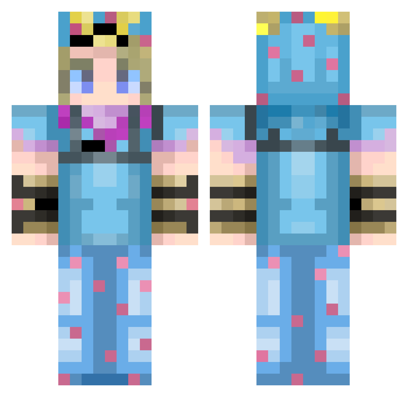Mercuryto Minecraft skin, front and back view