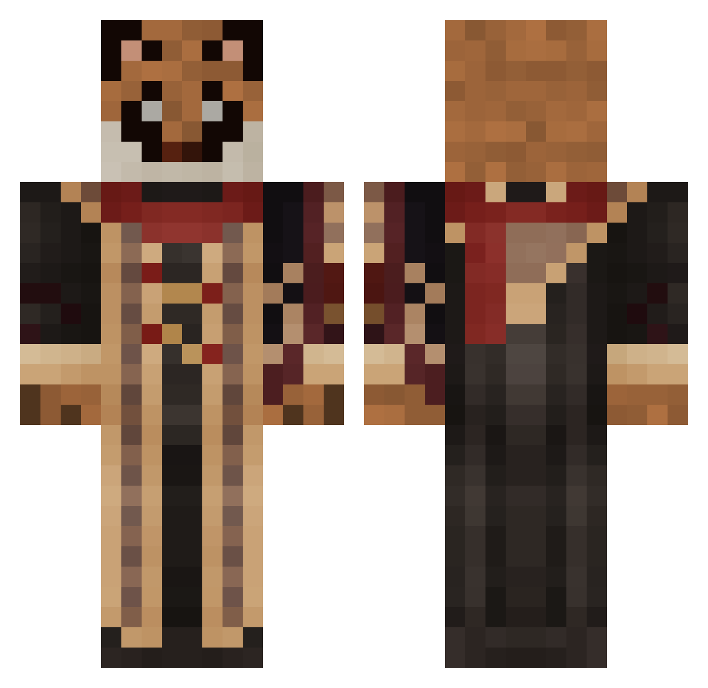 gnbfd Minecraft skin, front and back view