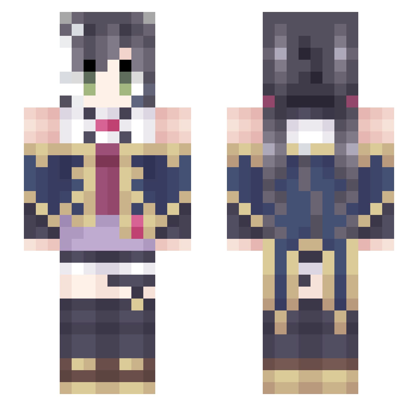 MauvaisDelire Minecraft skin, front and back view
