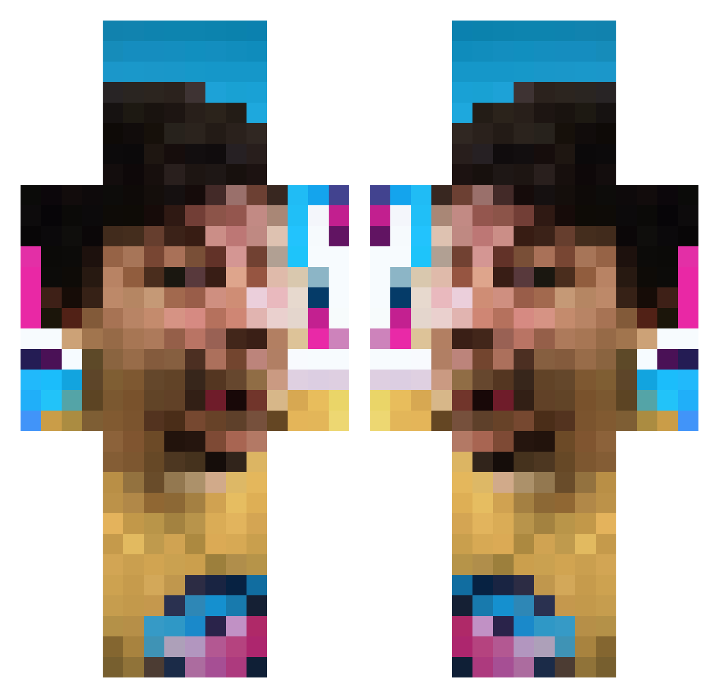 Chop0 Minecraft skin, front and back view