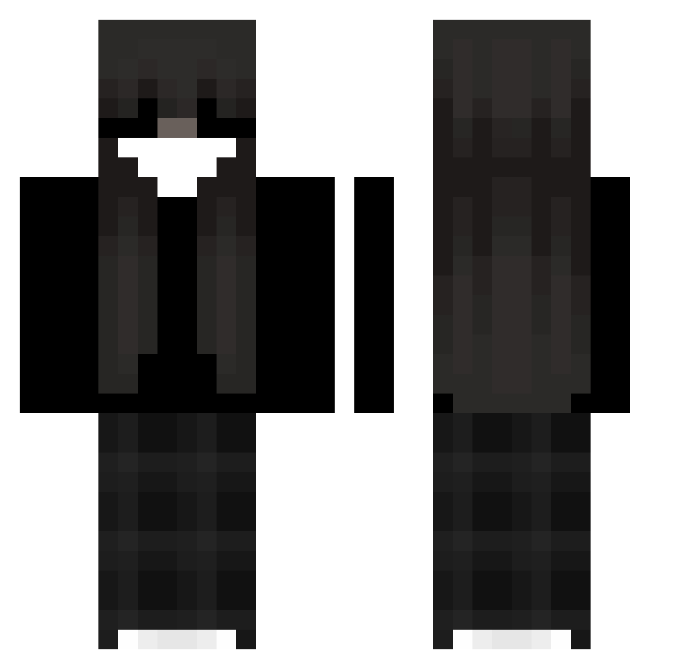 penlock Minecraft skin, front and back view