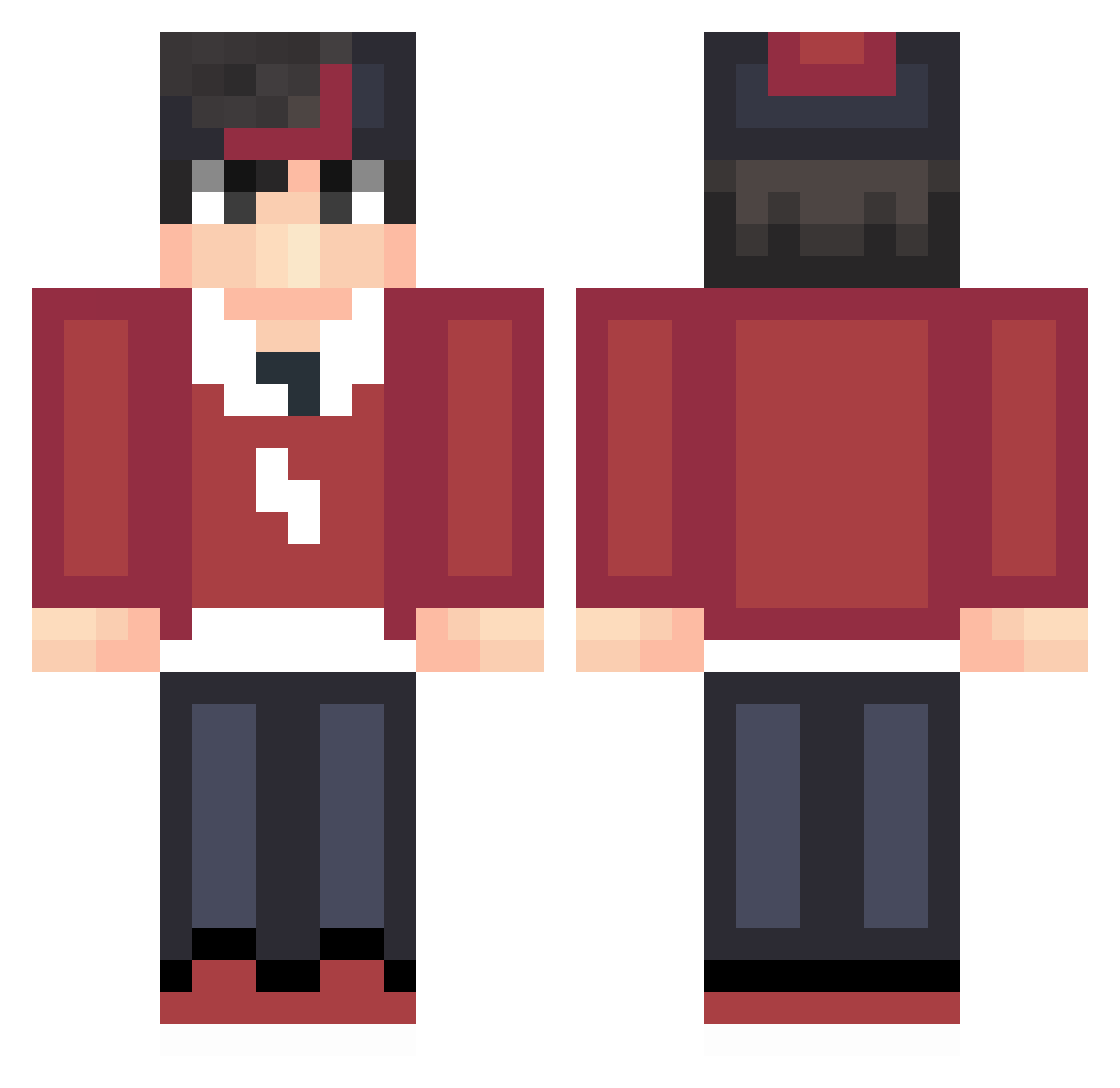 Gekaii Minecraft skin, front and back view