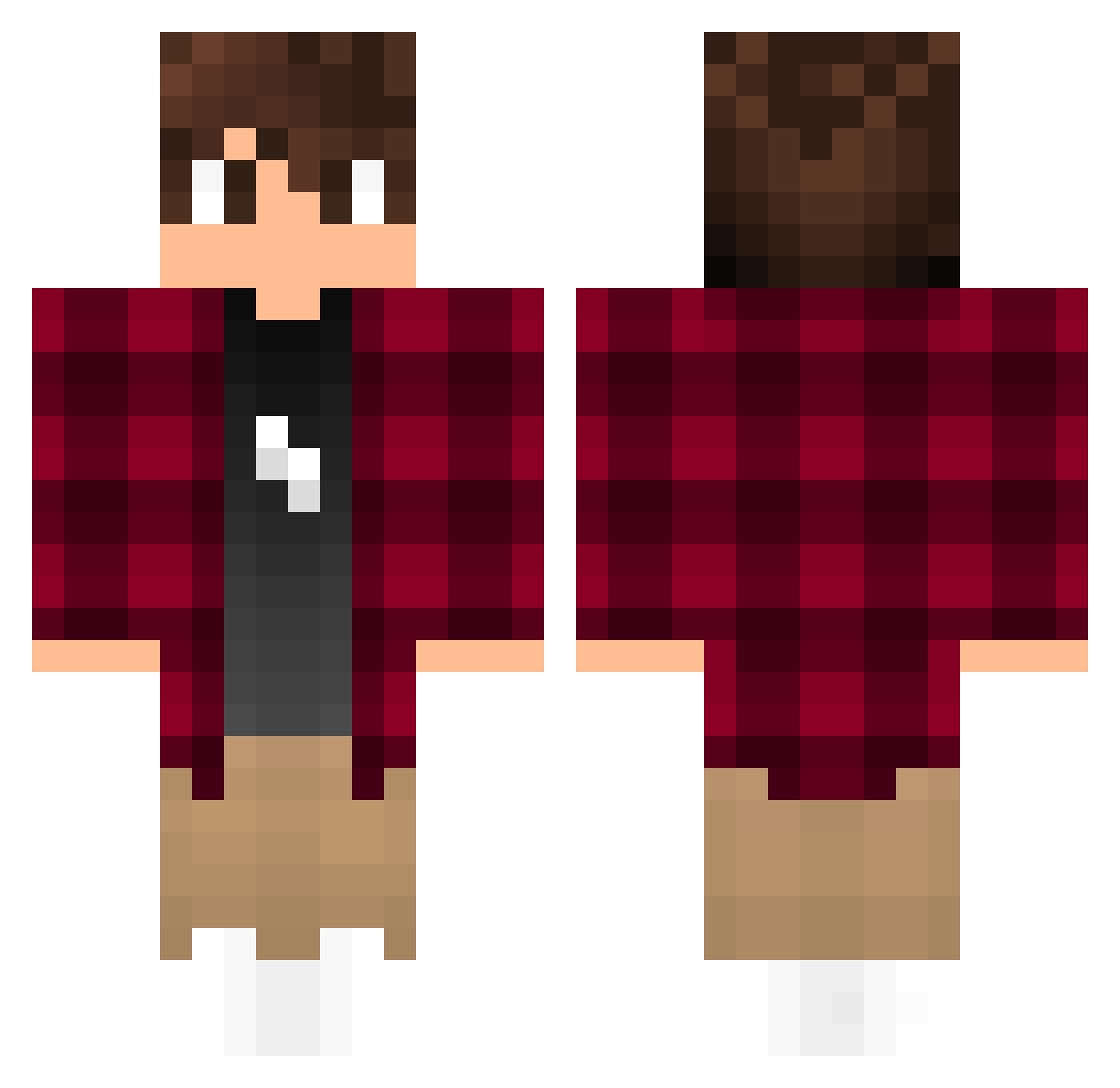 Poustevnik Minecraft skin, front and back view